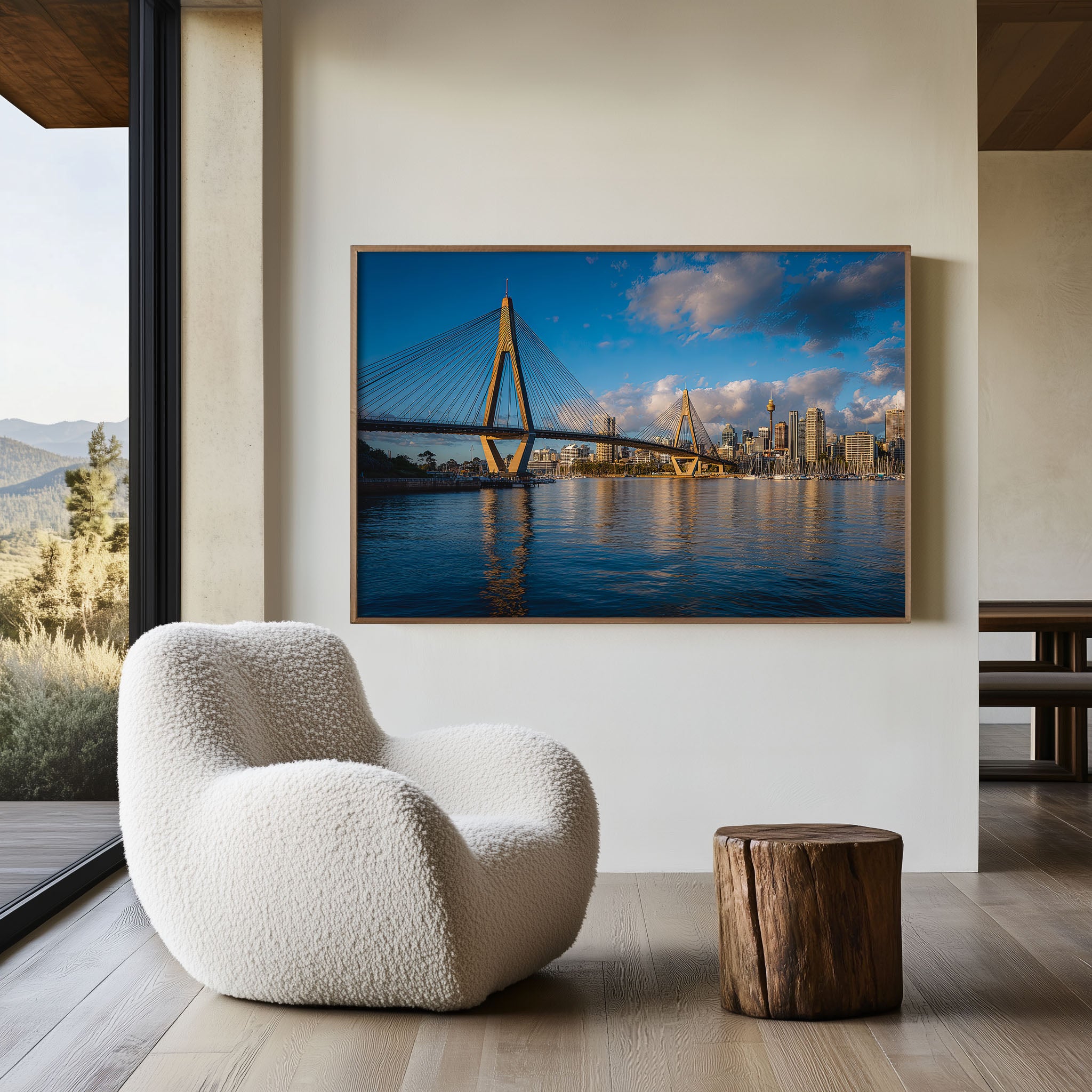 Sydney Anzac Bridge Wall Art Print, Australia Harbour Skyline
