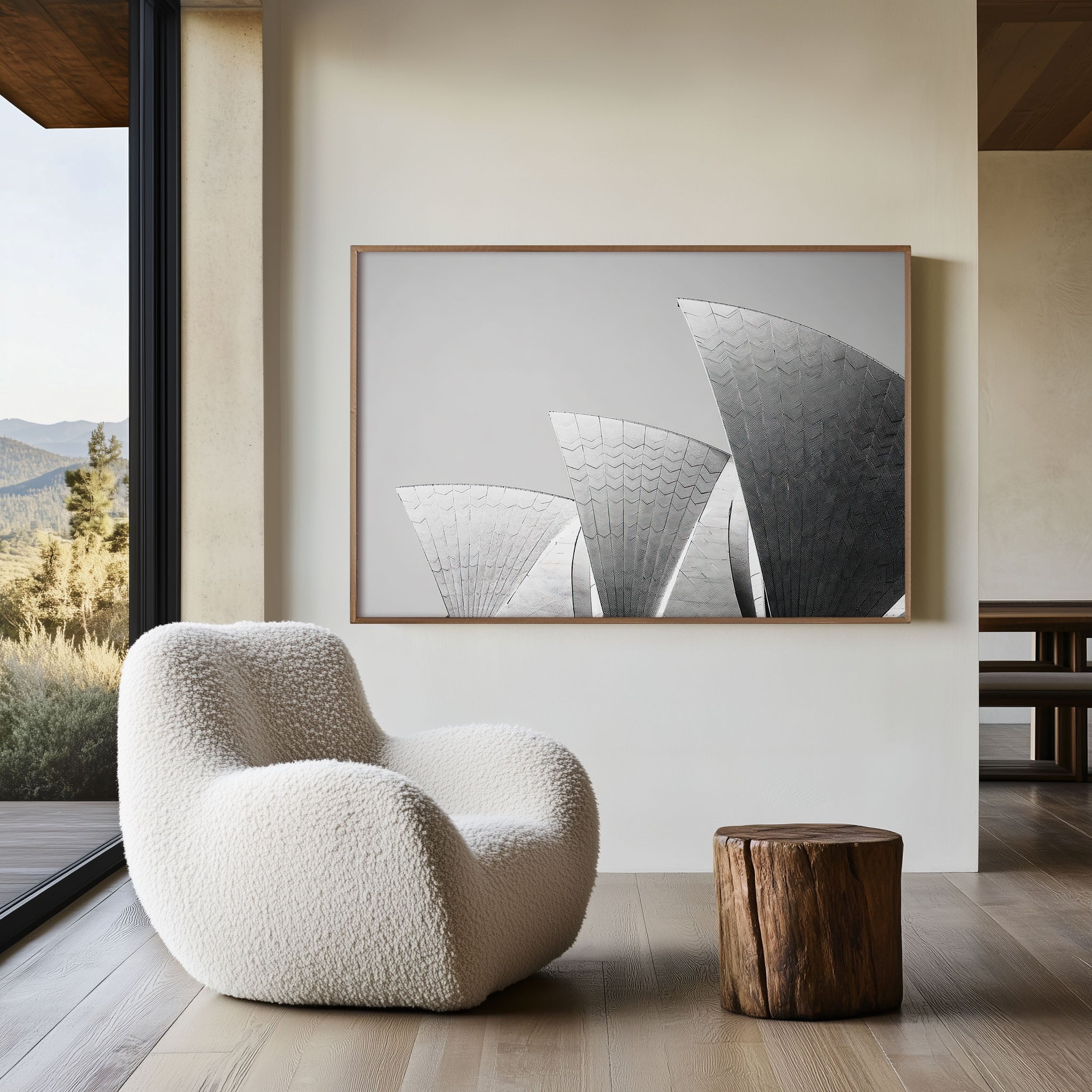 Sydney Opera House Black and White Wall Art Print – Modern Architecture Canvas