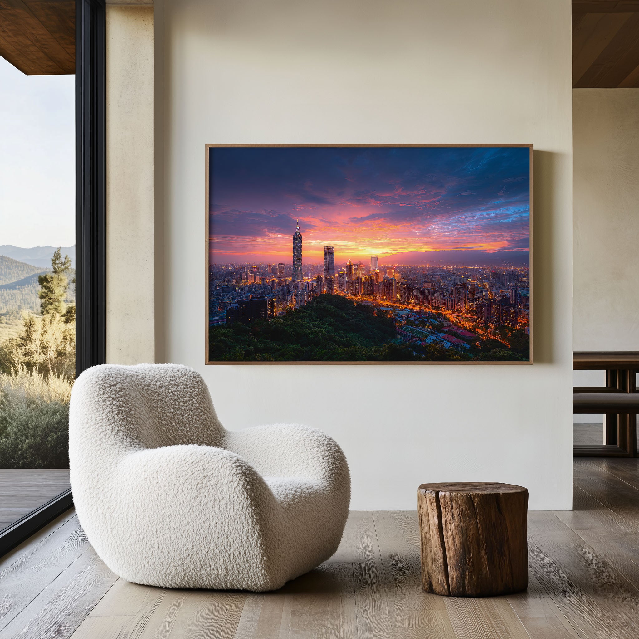 Taipei 101 Sunset Print – Taiwan Skyline Wall Art