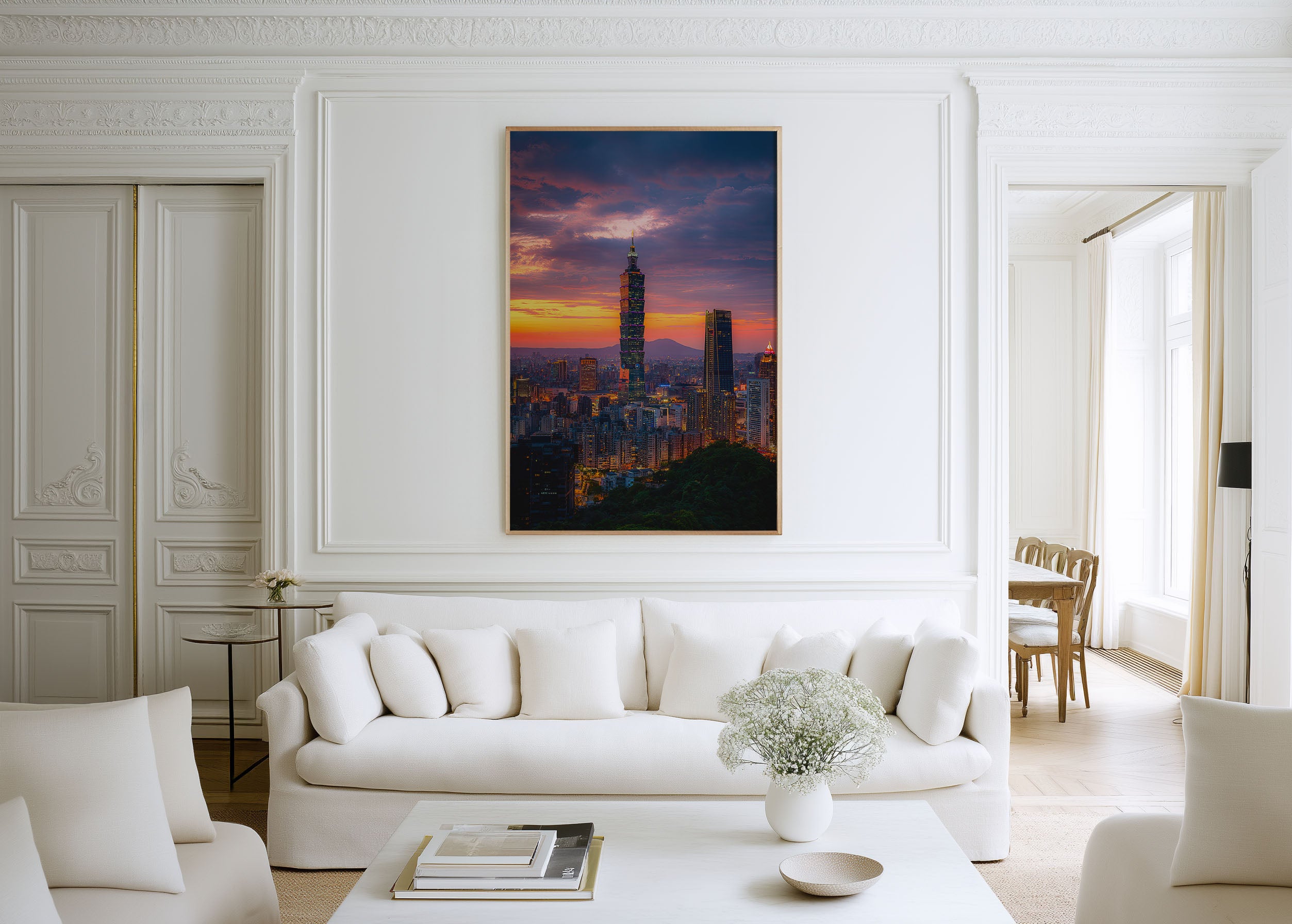 Taipei 101 Wall Art – Taipei City Skyline Sunset Print