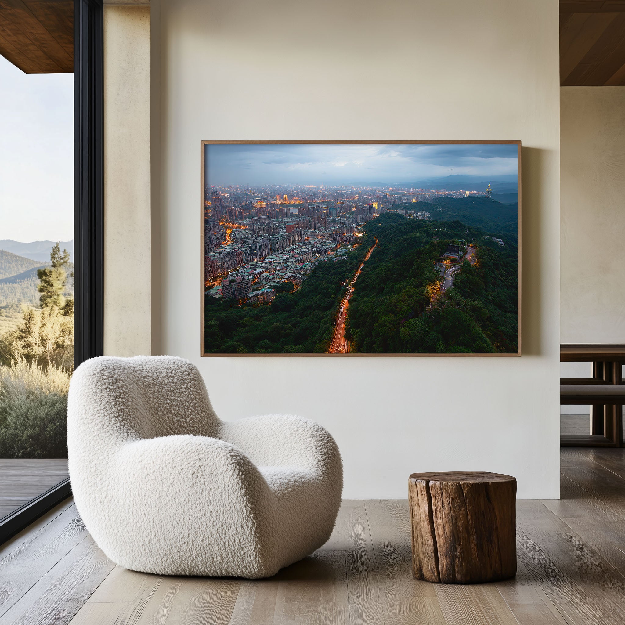 Taipei Skyline Wall Art Print, Elephant Mountain City View