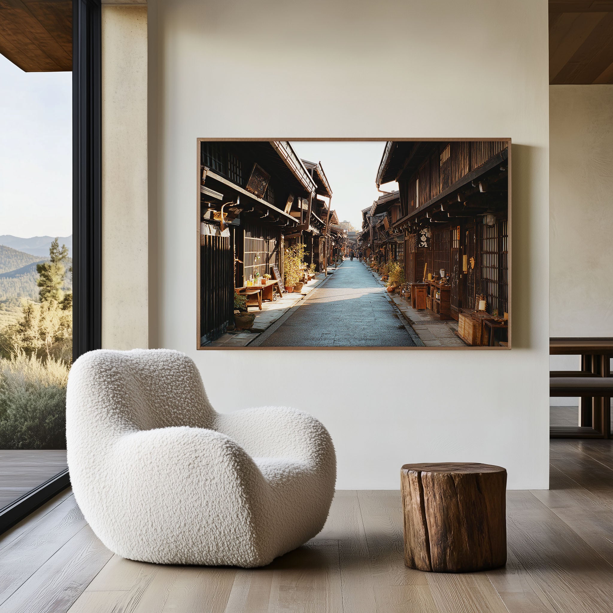 Takayama Old Town Street Wall Art Print, Japan Historic Village