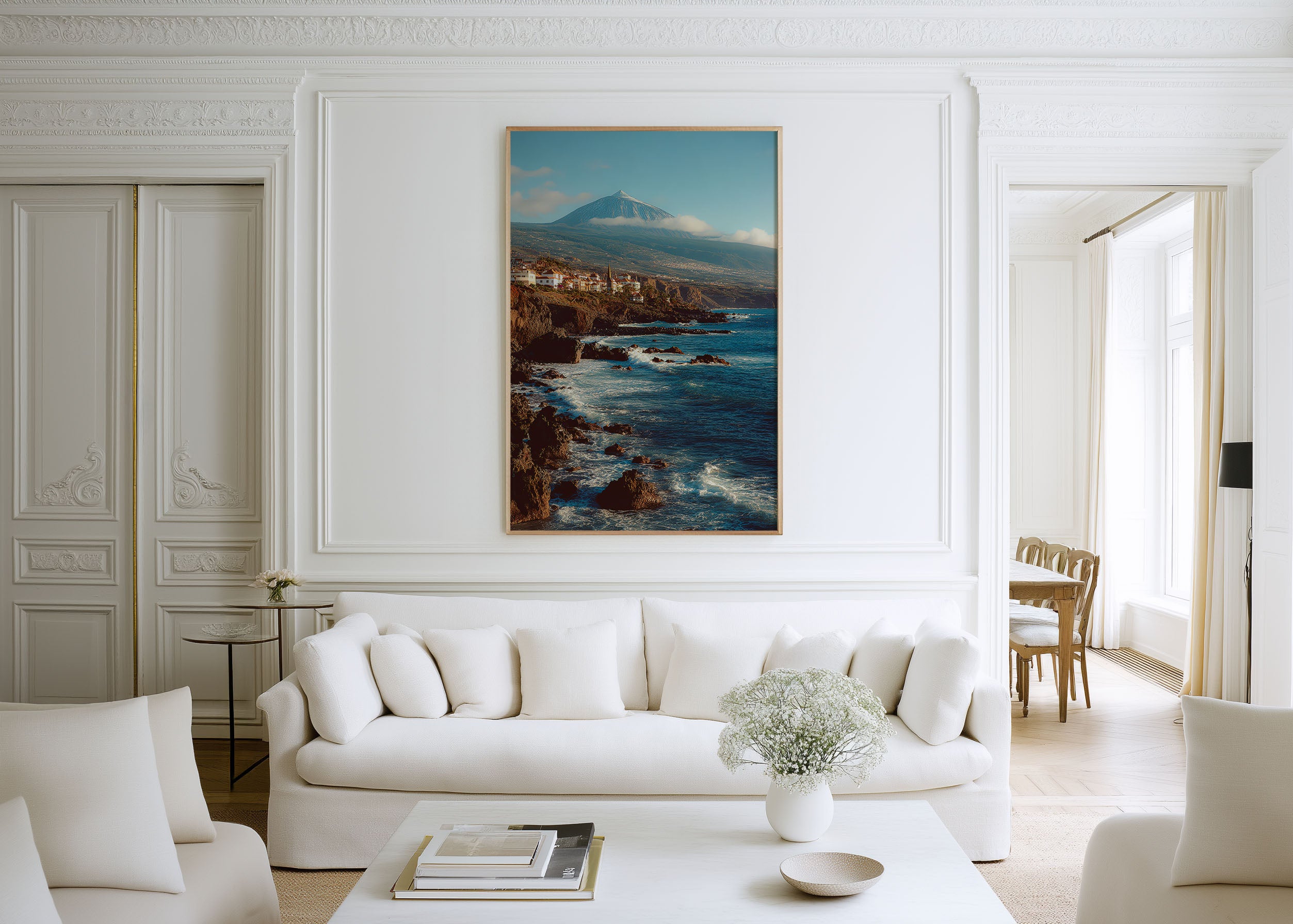 Tenerife Coastline Mount Teide Wall Art Print | Canary Islands Spain Volcanic Coast Photography | Spanish Islands Travel Poster | Mediterranean Home Decor