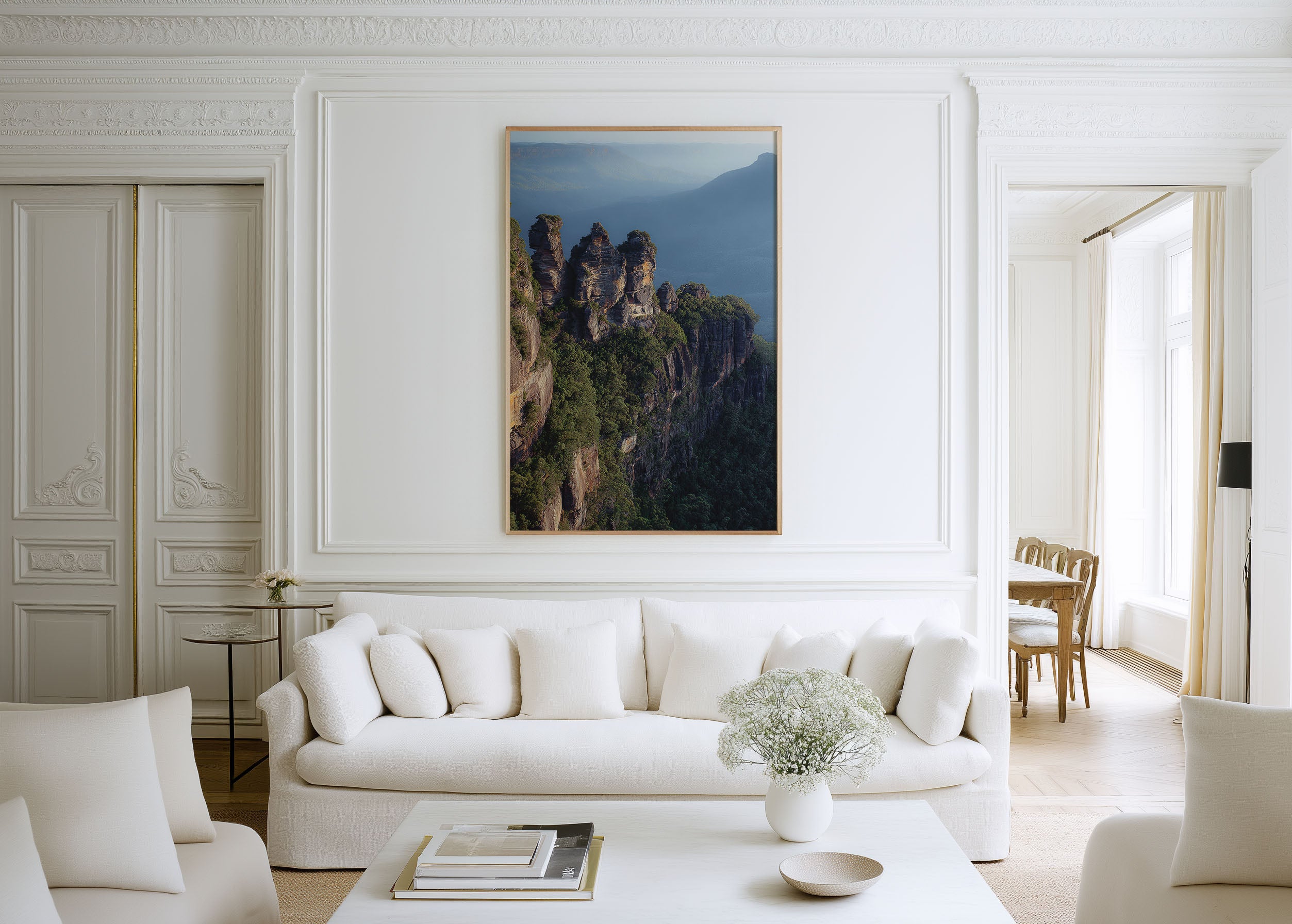 Three Sisters Blue Mountains Wall Art Print | Katoomba NSW Australia Sandstone Rock Formation Photography | Australian Travel Poster | Nature Home Decor