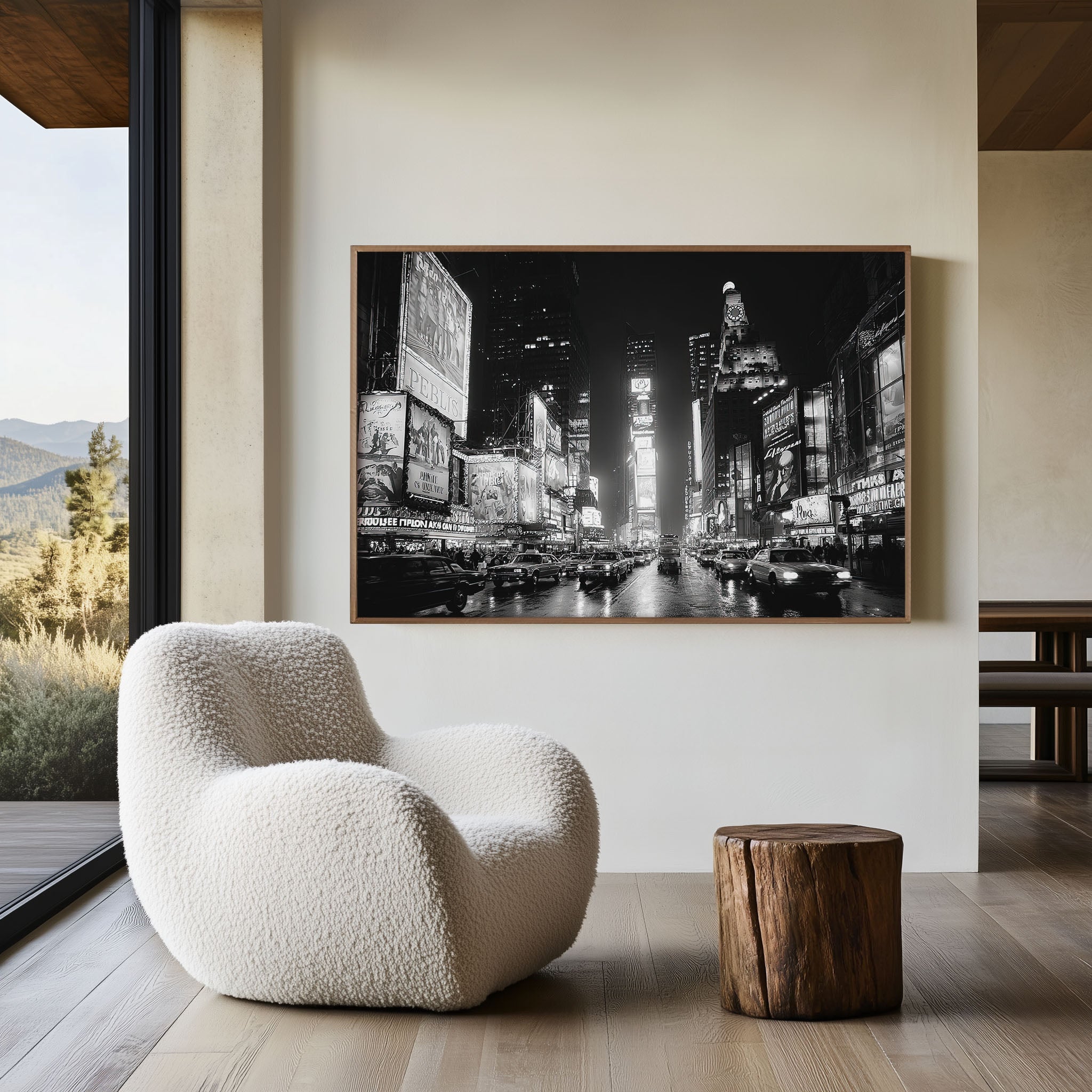 Times Square Wall Art Print – Black and White New York Photography