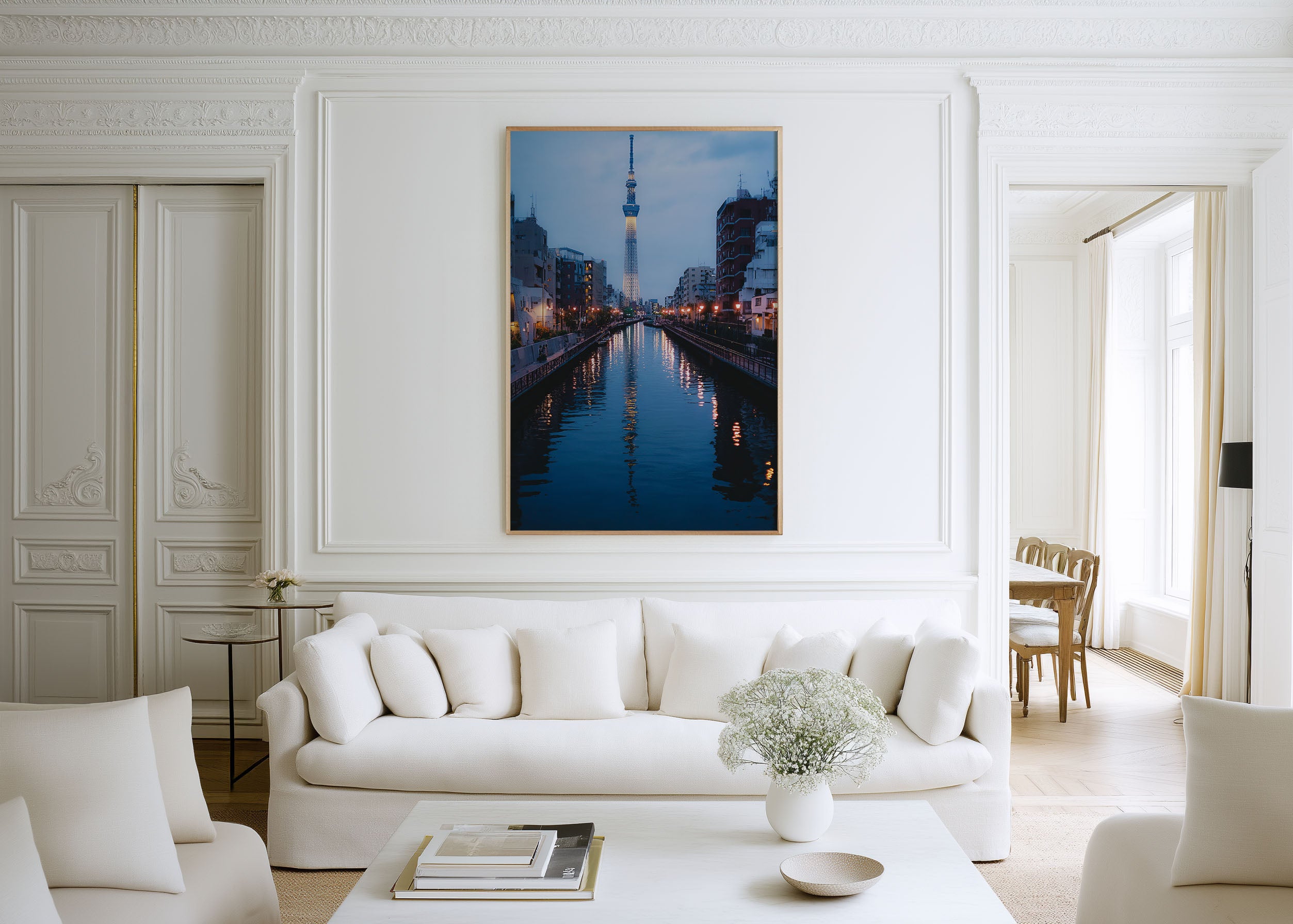 Tokyo Skytree Night Wall Art | City Reflection Urban Print