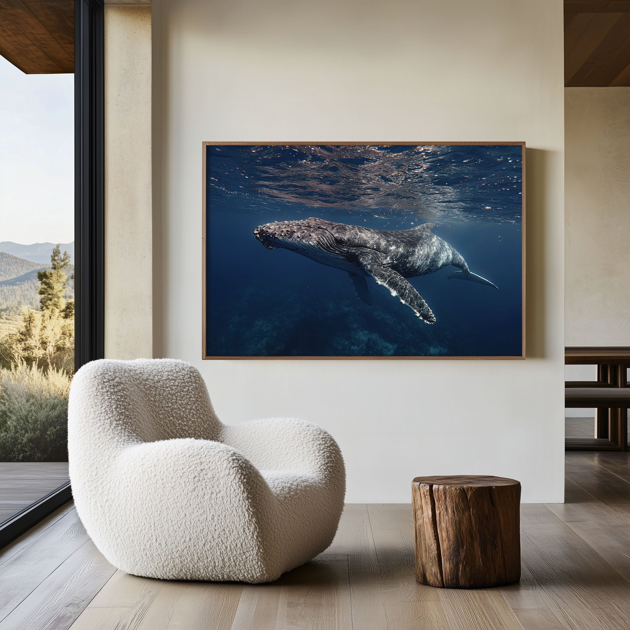 Humpback Whale Wall Art – Underwater Ocean Print