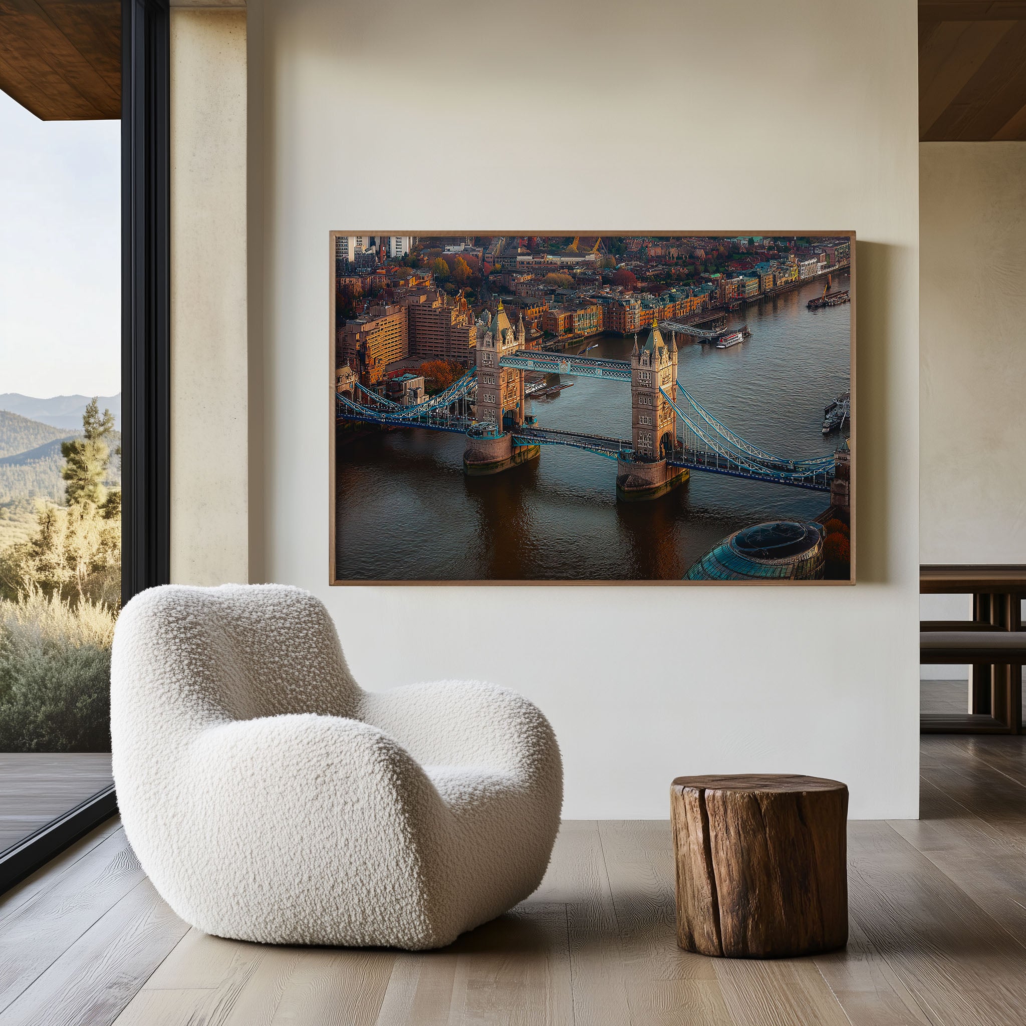 Tower Bridge London Wall Art Print | Thames River Aerial Cityscape Photography
