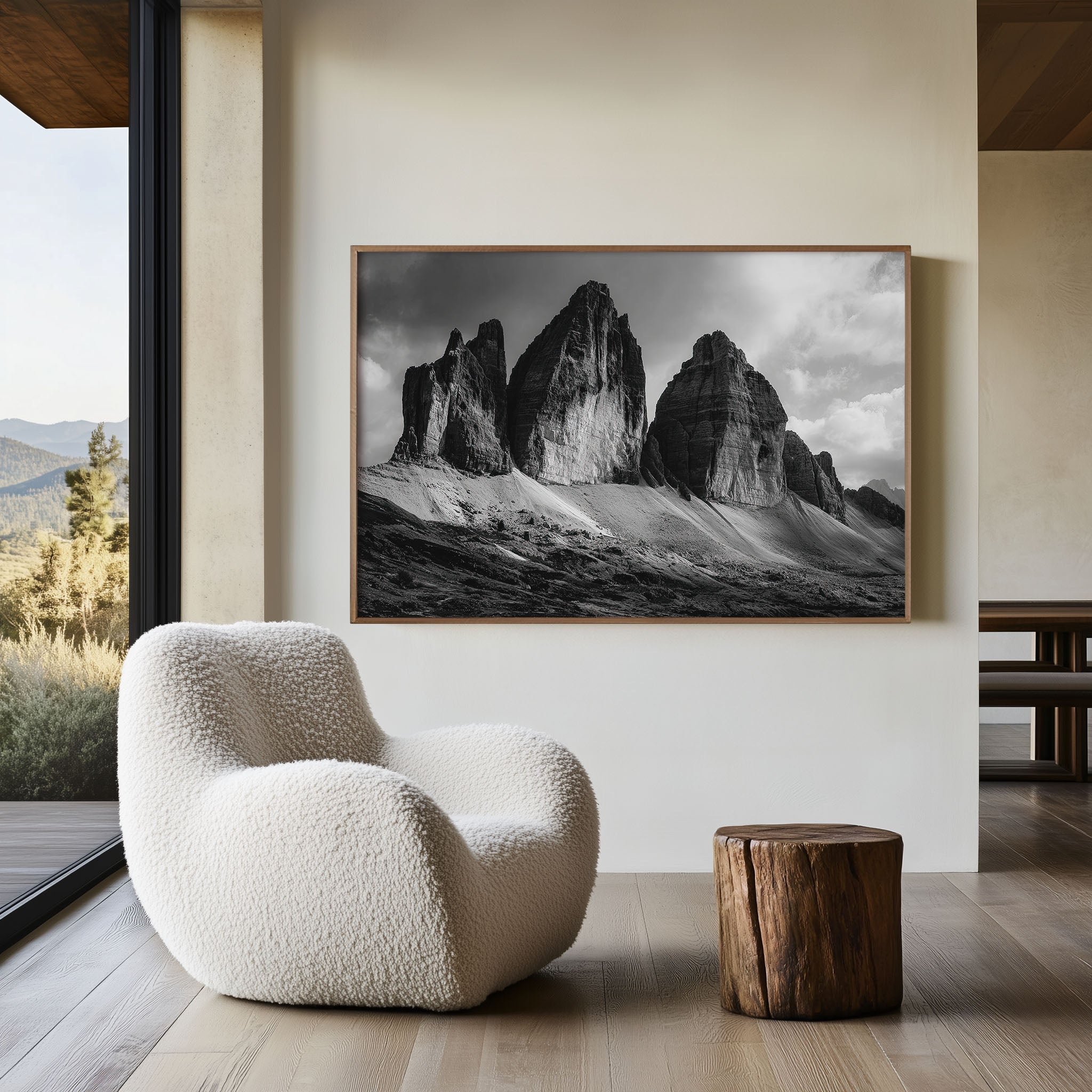 Tre Cime Dolomites Black & White Wall Art