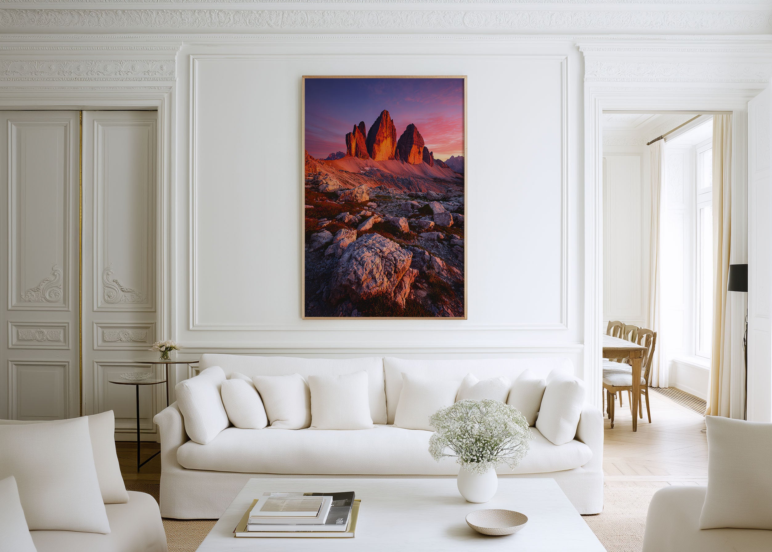 Tre Cime di Lavaredo Sunset Print | Dolomites Three Peaks Wall Art | Italian Alps Photography