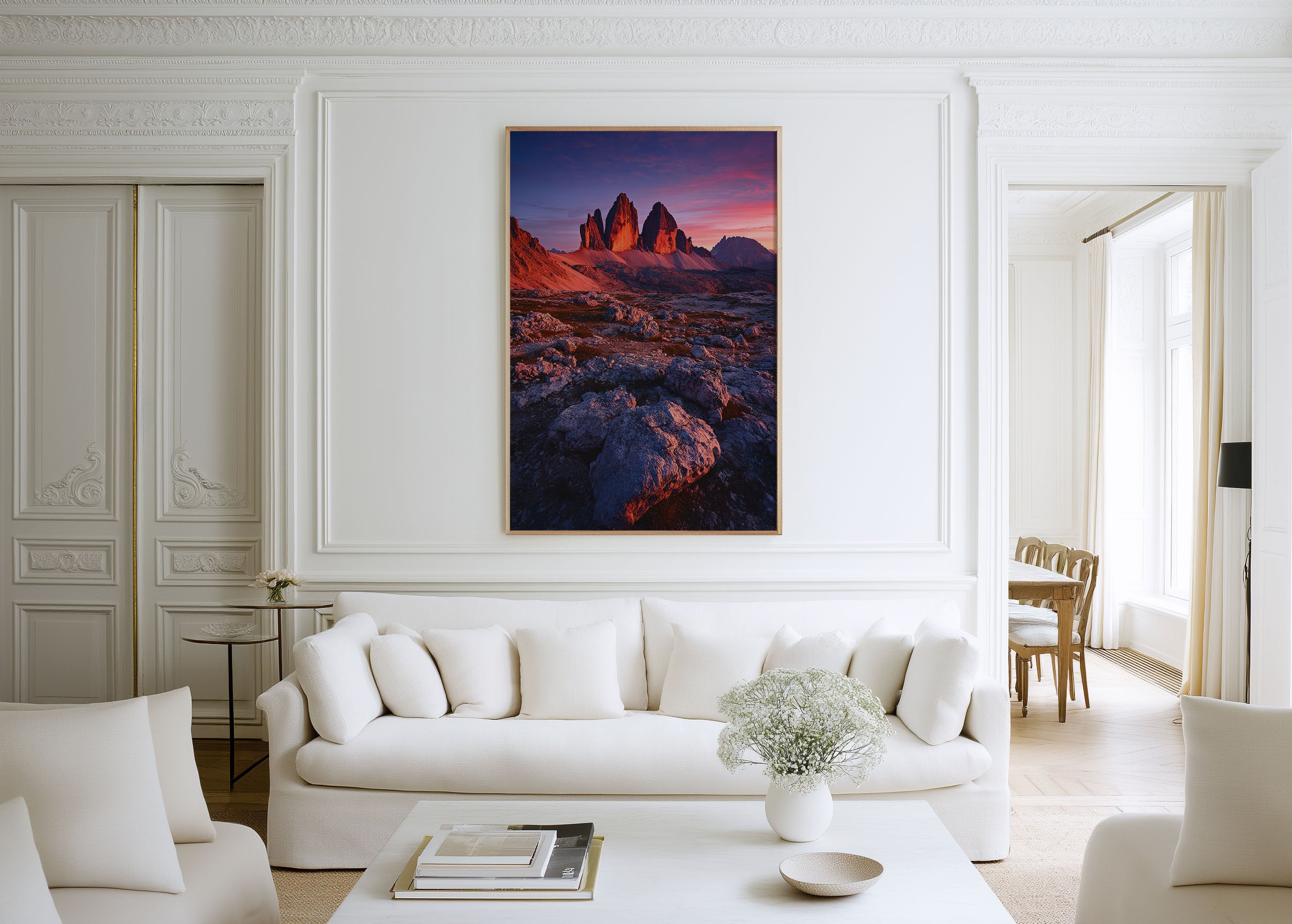 Tre Cime di Lavaredo Twilight Print | Dolomites Three Peaks Dusk Wall Art | Italian Alps Photography