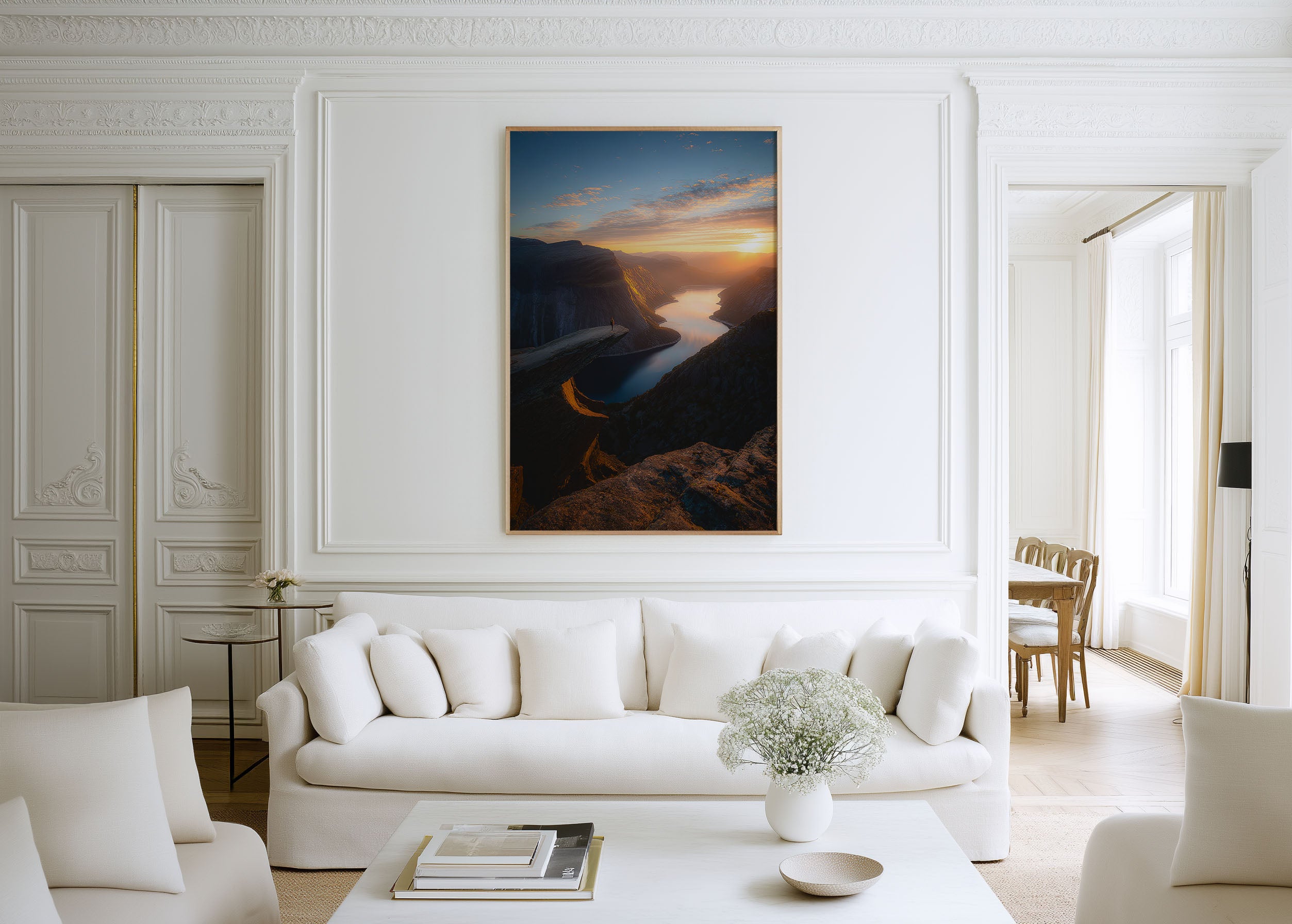 Trolltunga Norway Wall Art – Fjord Mountain Sunset Print