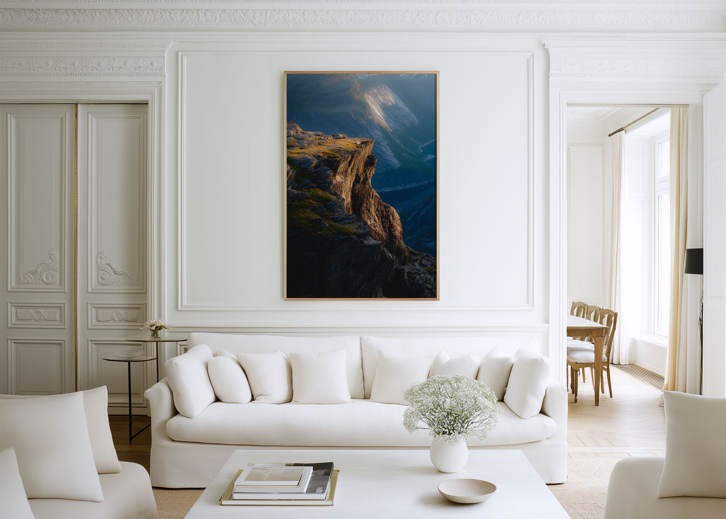 Trolltunga Cliff Edge Close-Up Fjord Below Wall Art Print | Norway Adventure Photography | Dramatic Landscape Home Decor