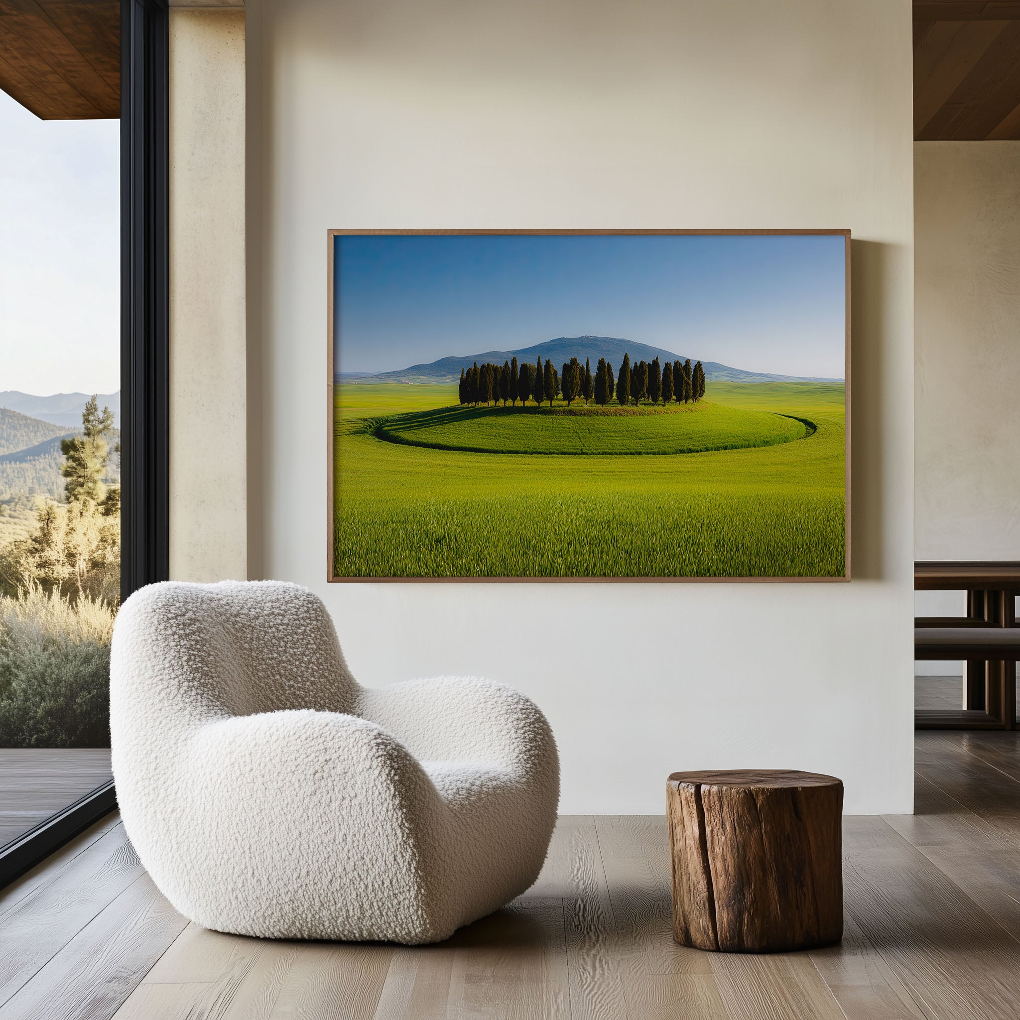 Tuscany Cypress Trees Print | Val d'Orcia Italy Green Fields Photography Wall Art