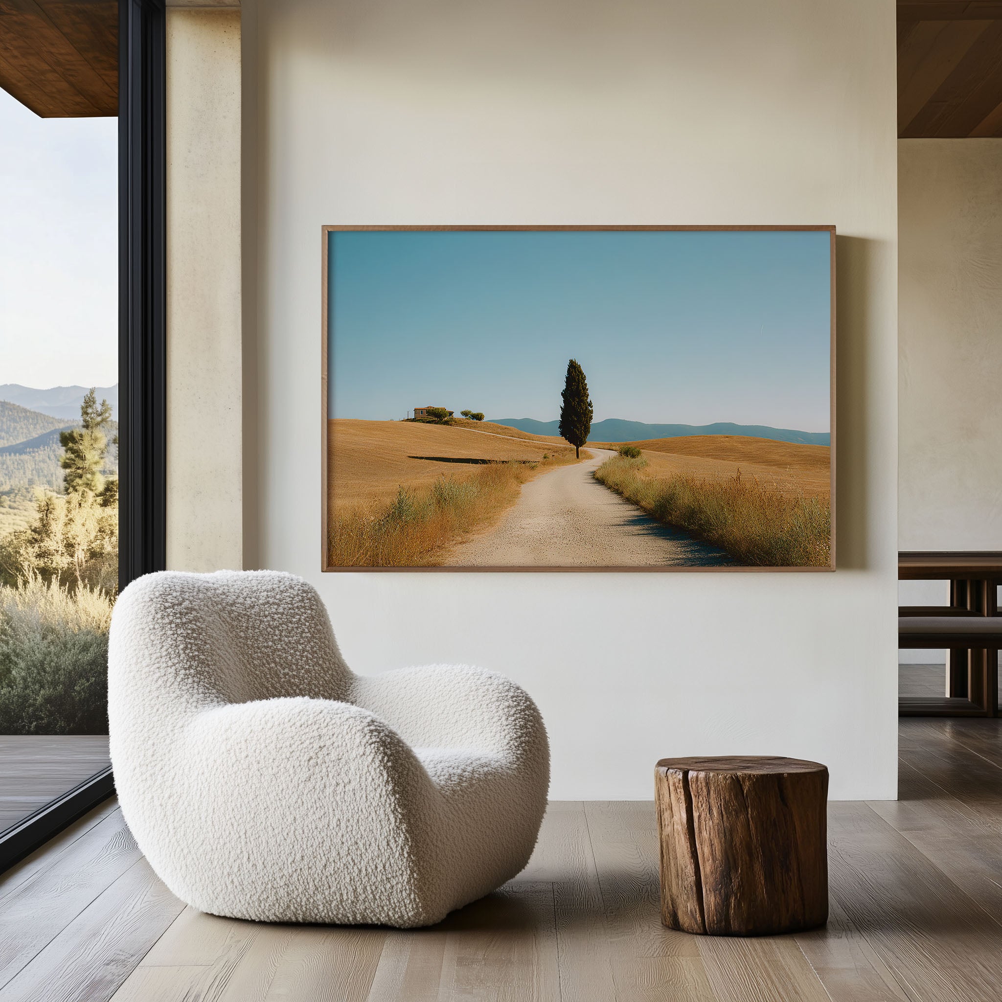 Tuscany Cypress Road Val d'Orcia Italy Wall Art Print, Scenic Italian Countryside Landscape