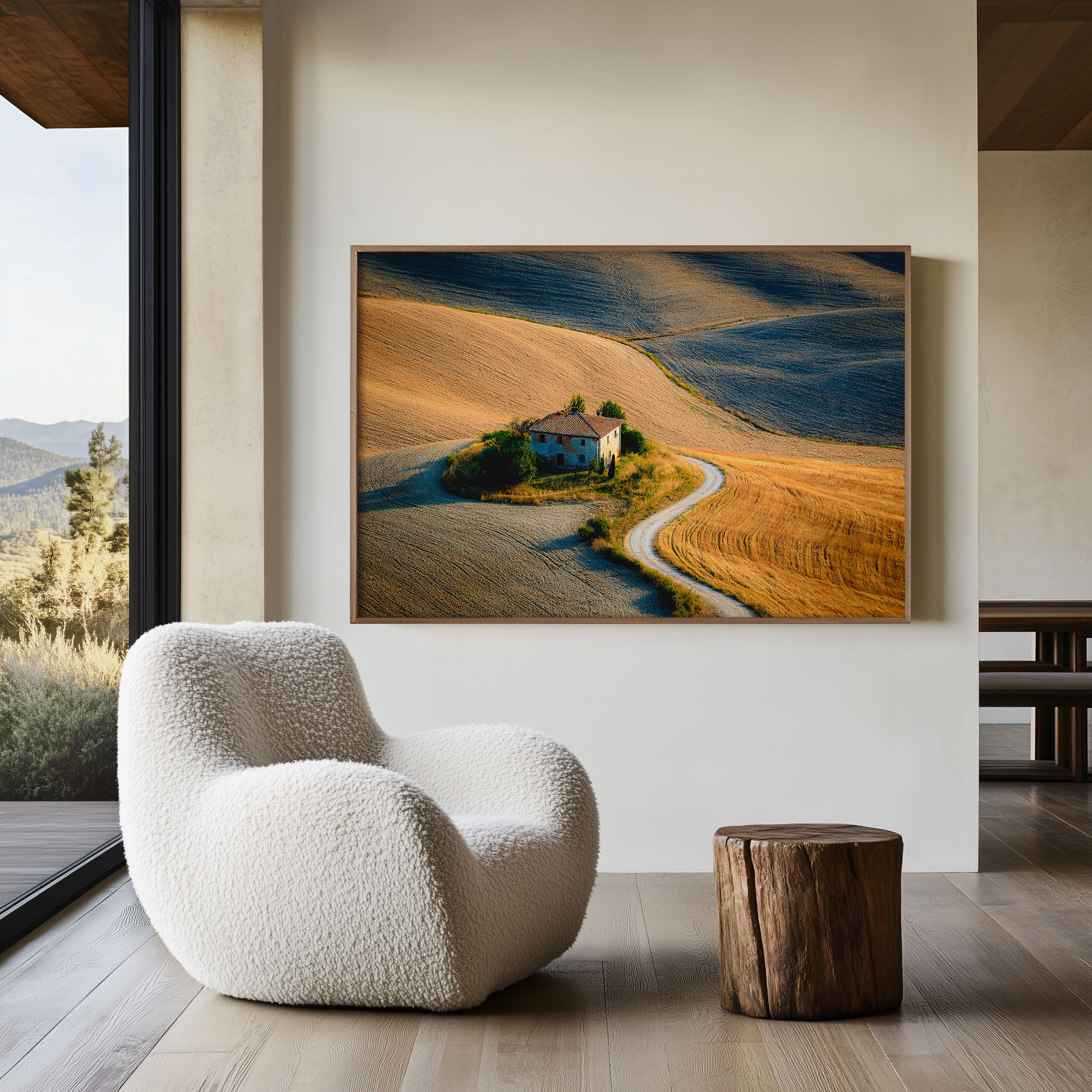 Tuscany Golden Wheat Fields Print – Rustic Italy Wall Art