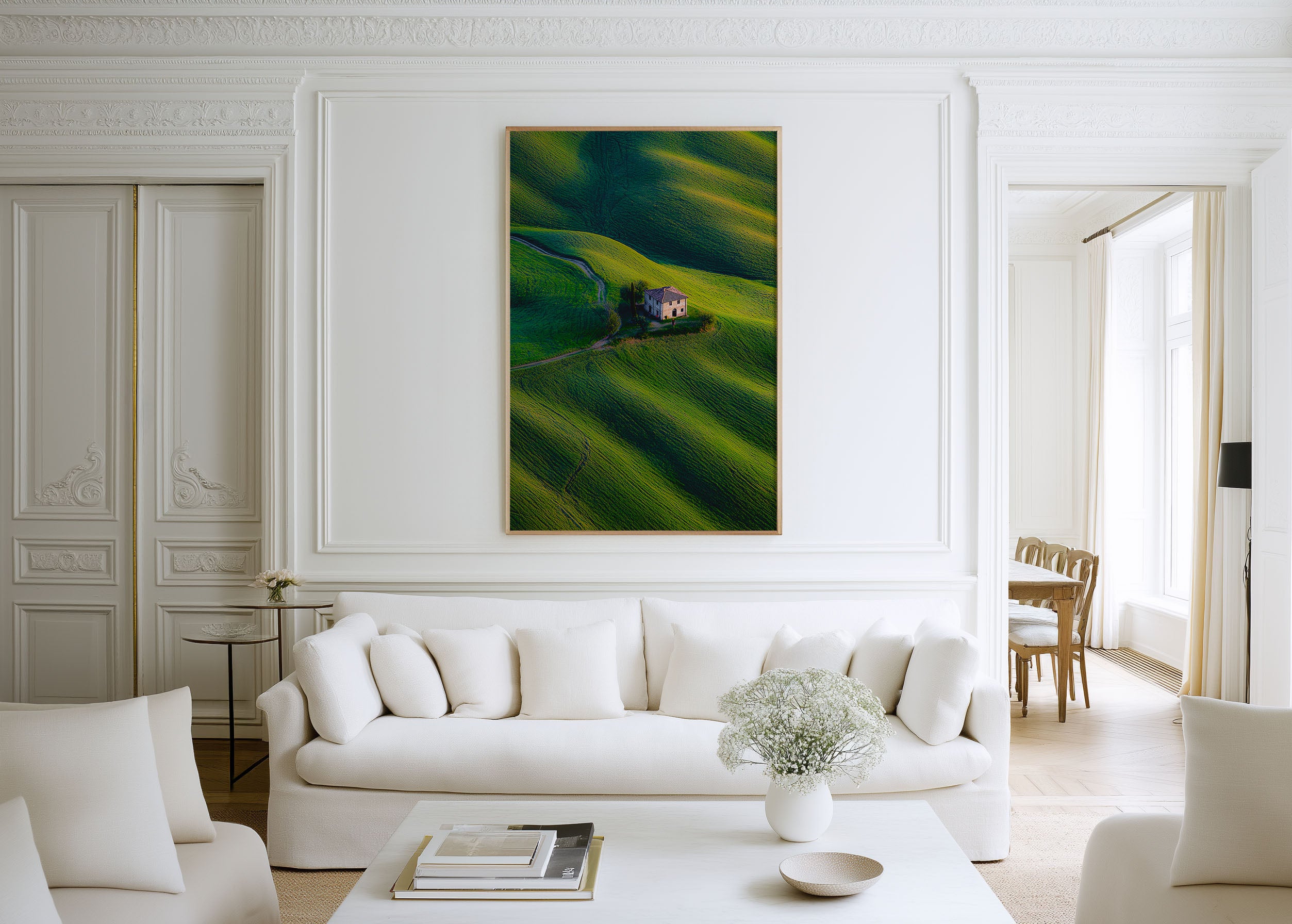 Tuscany Wall Art Print | Rolling Green Hills Italy Photography | Farmhouse Landscape Poster | Italian Countryside Home Decor | Europe Travel Print