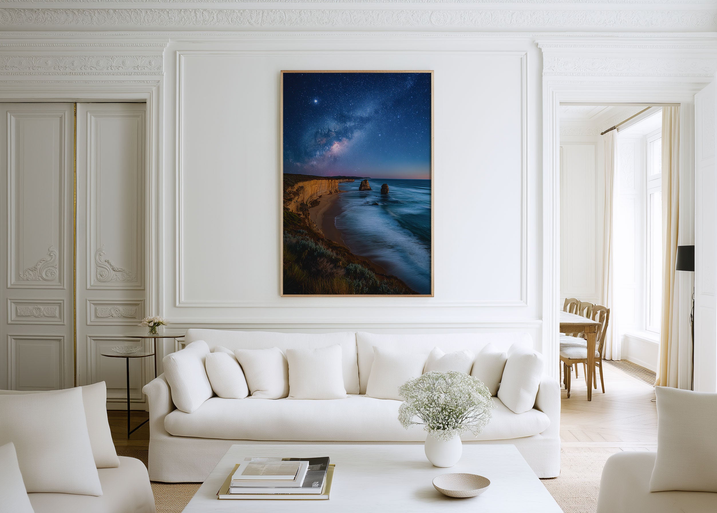 Twelve Apostles Milky Way Night Print | Great Ocean Road Australia Wall Art | Port Campbell Starry Sky Coastal Landscape Photography Poster