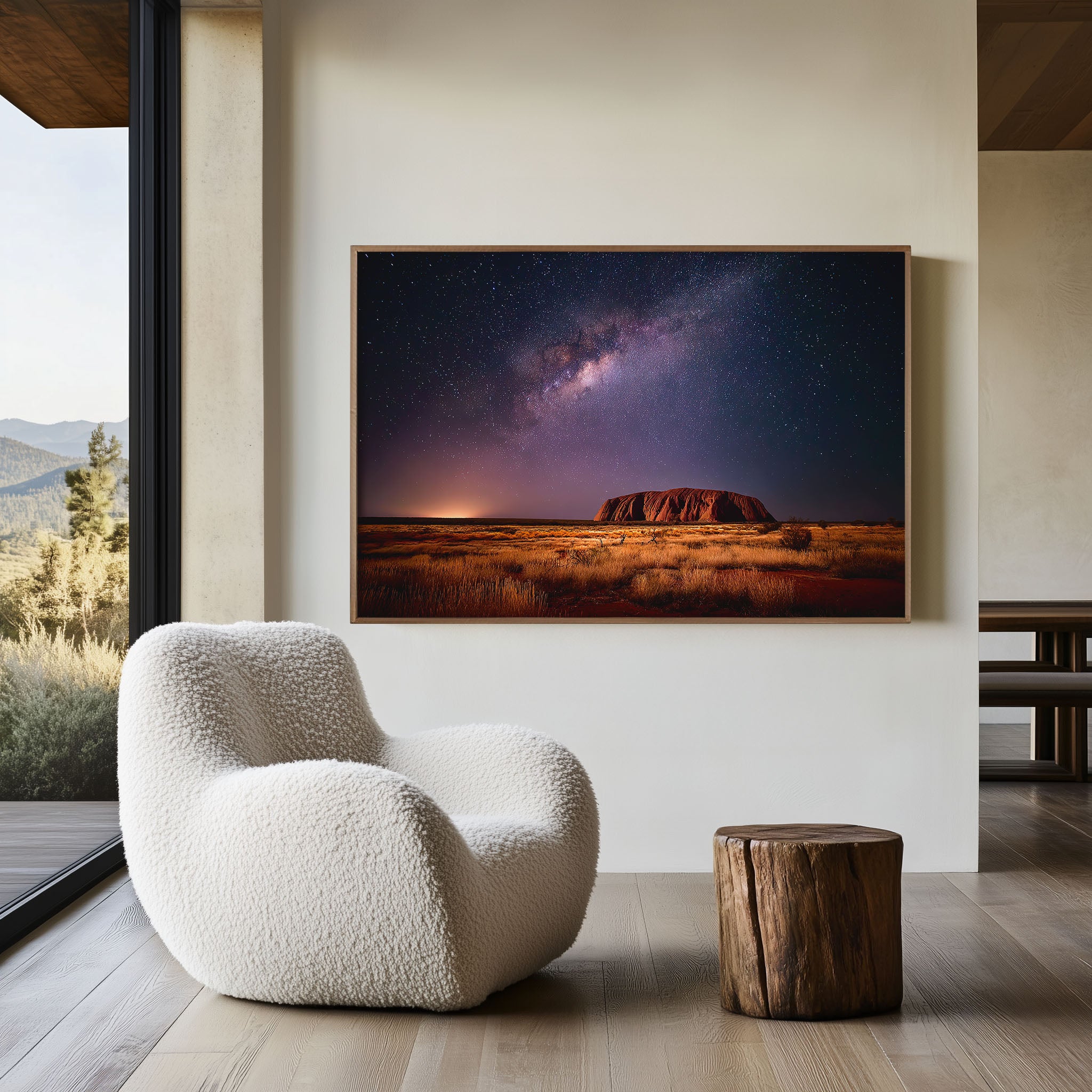 Uluru Ayers Rock Milky Way Wall Art – Australia Outback Night Sky