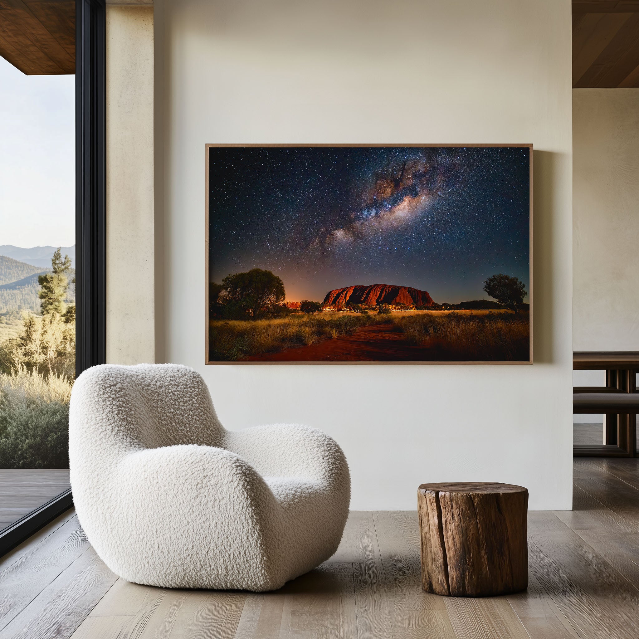Uluru Milky Way Wall Art – Australia Outback Galaxy Night Sky Landscape