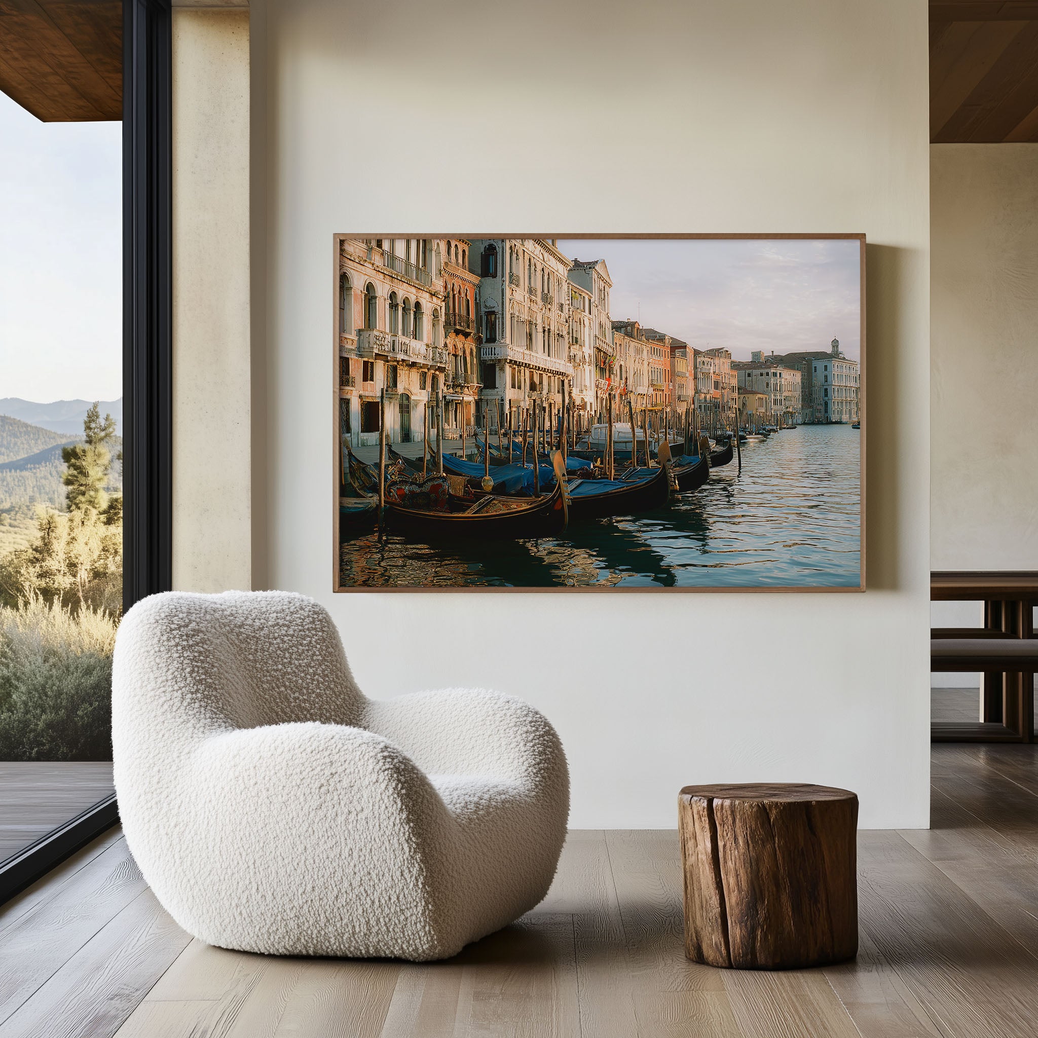 Venice Gondolas Grand Canal Italy Wall Art Print, Classic Venetian Cityscape