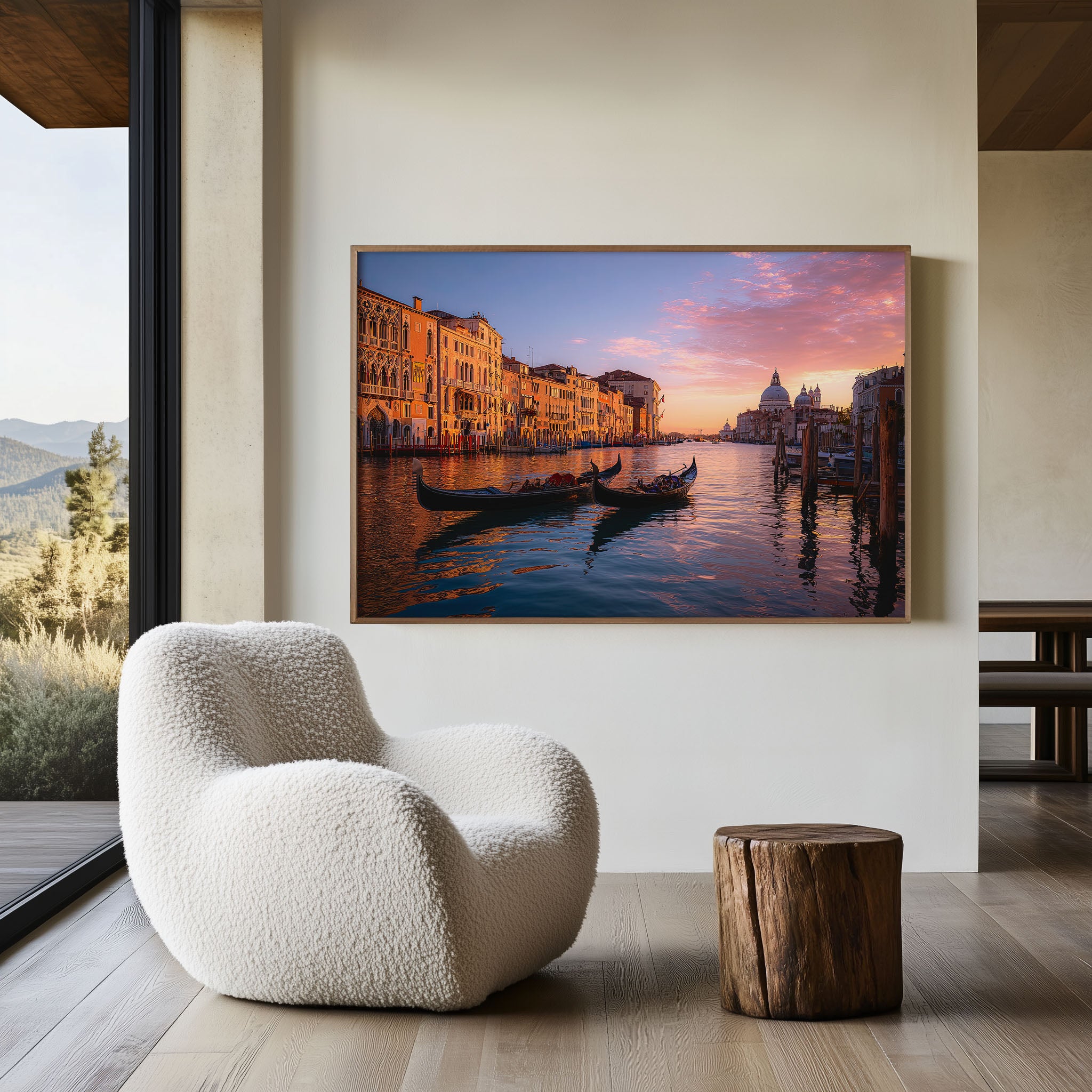 Venice Grand Canal Print – Gondola Sunrise Wall Art