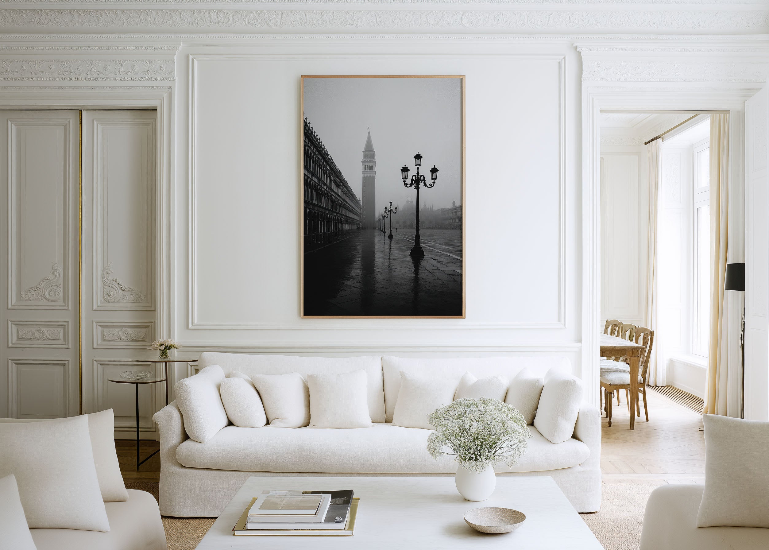 Venice Black & White Wall Art | St Mark’s Square Fog Print