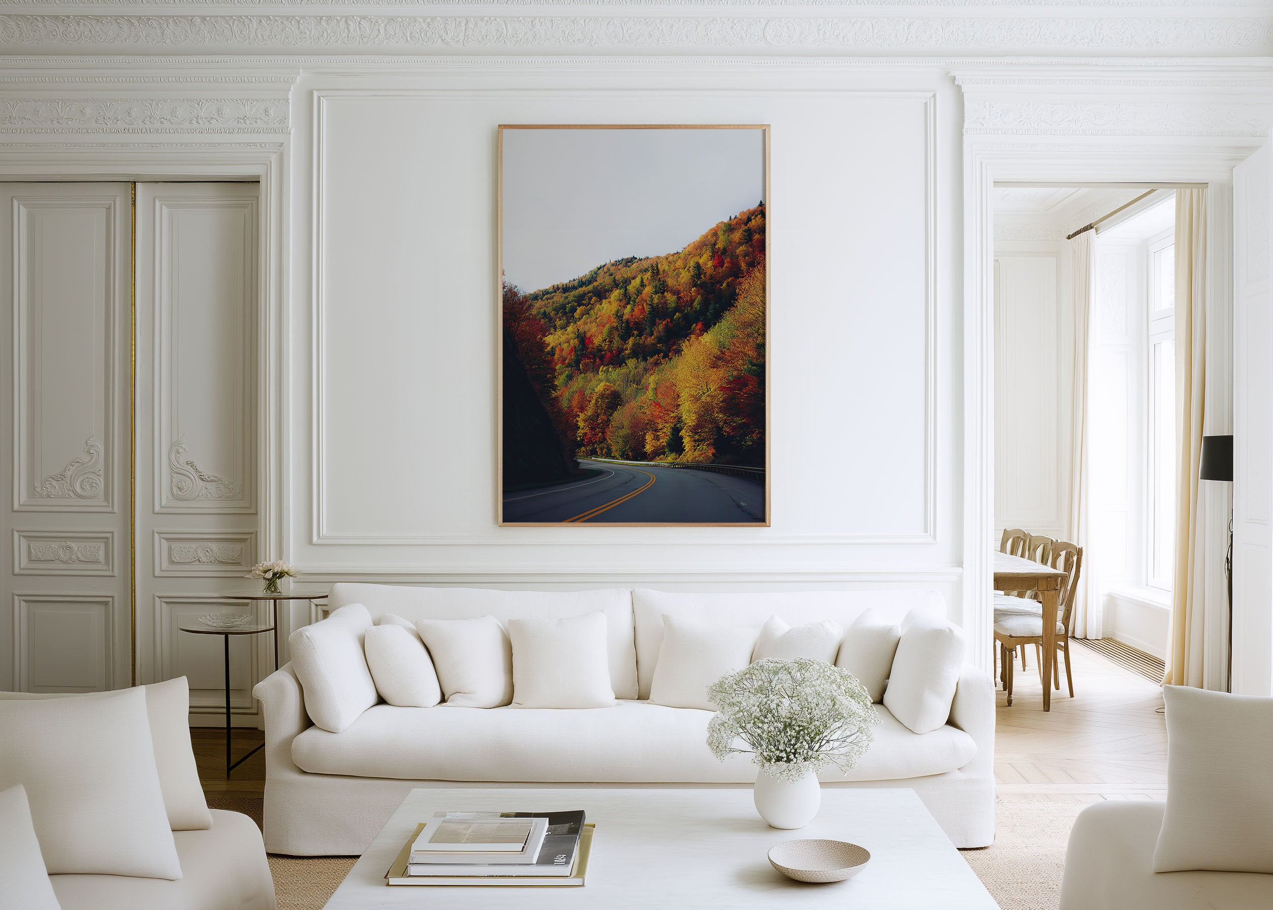 Autumn Road Wall Art | Vermont Fall Foliage Landscape Print