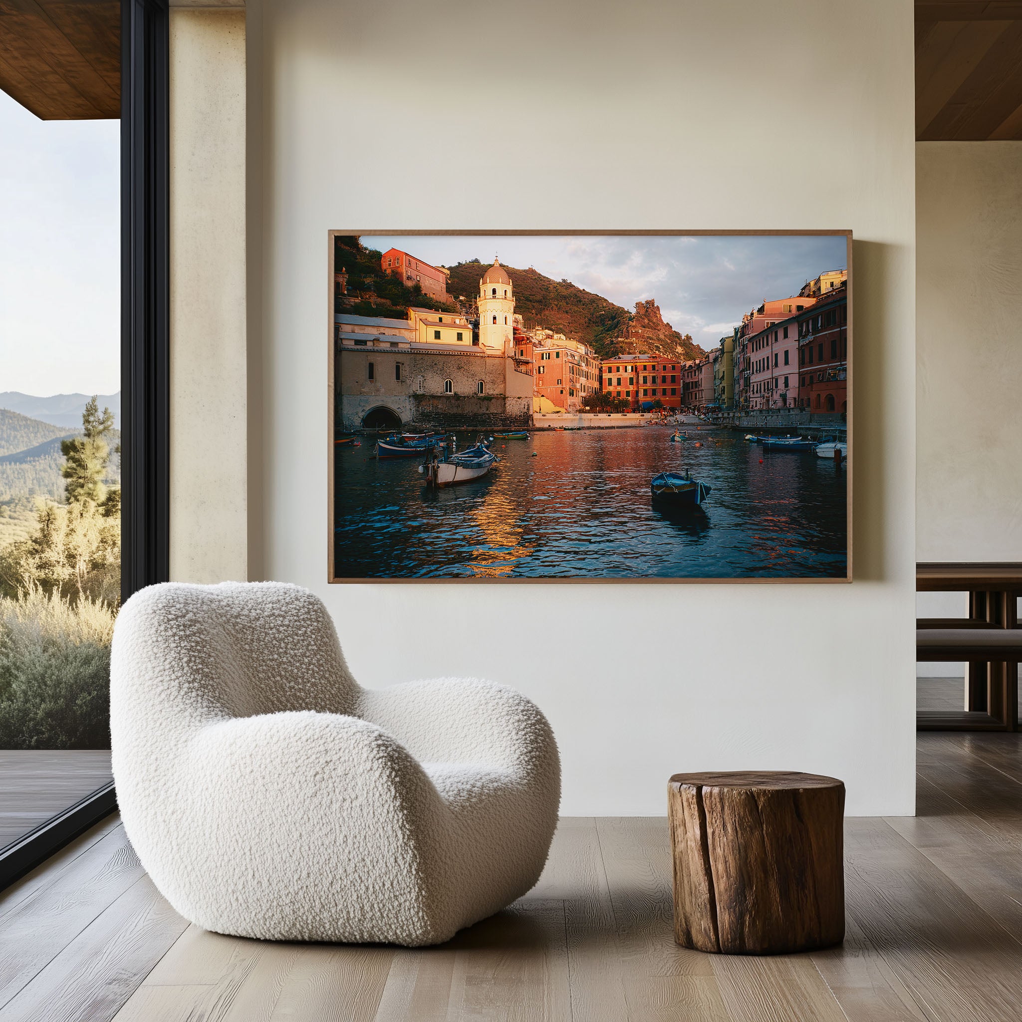 Vernazza Cinque Terre Wall Art – Italy Harbor Village Sunset