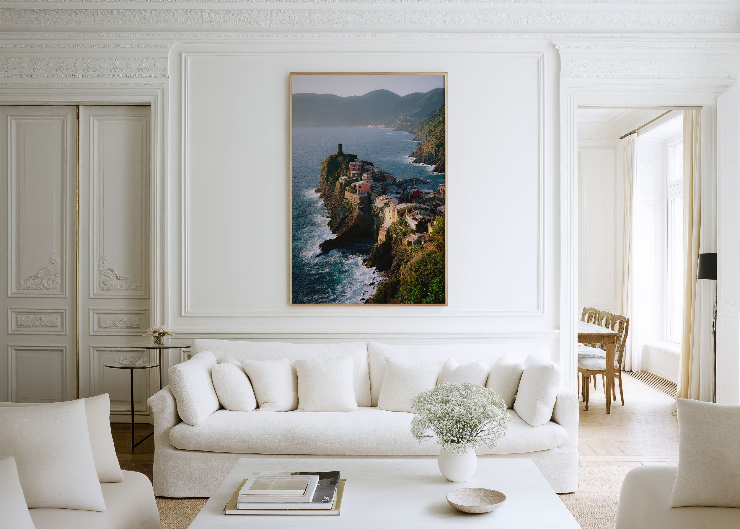 Vernazza Cinque Terre Wall Art Print | Italian Riviera Village Coastal Photography | Ligurian Sea Cliffside Landscape Poster | Italy Travel Print | Mediterranean Home Decor