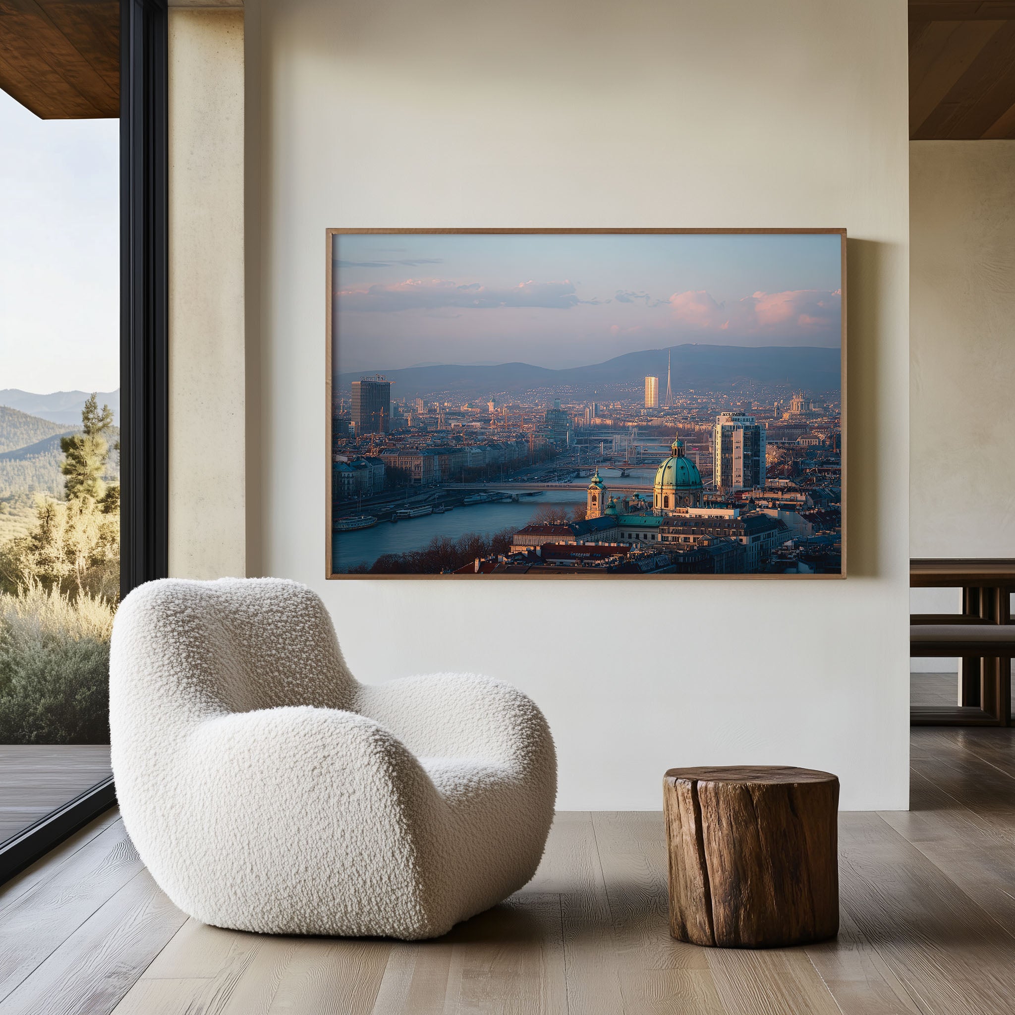Vienna Danube River Skyline Wall Art Print – Austria Historic Cityscape
