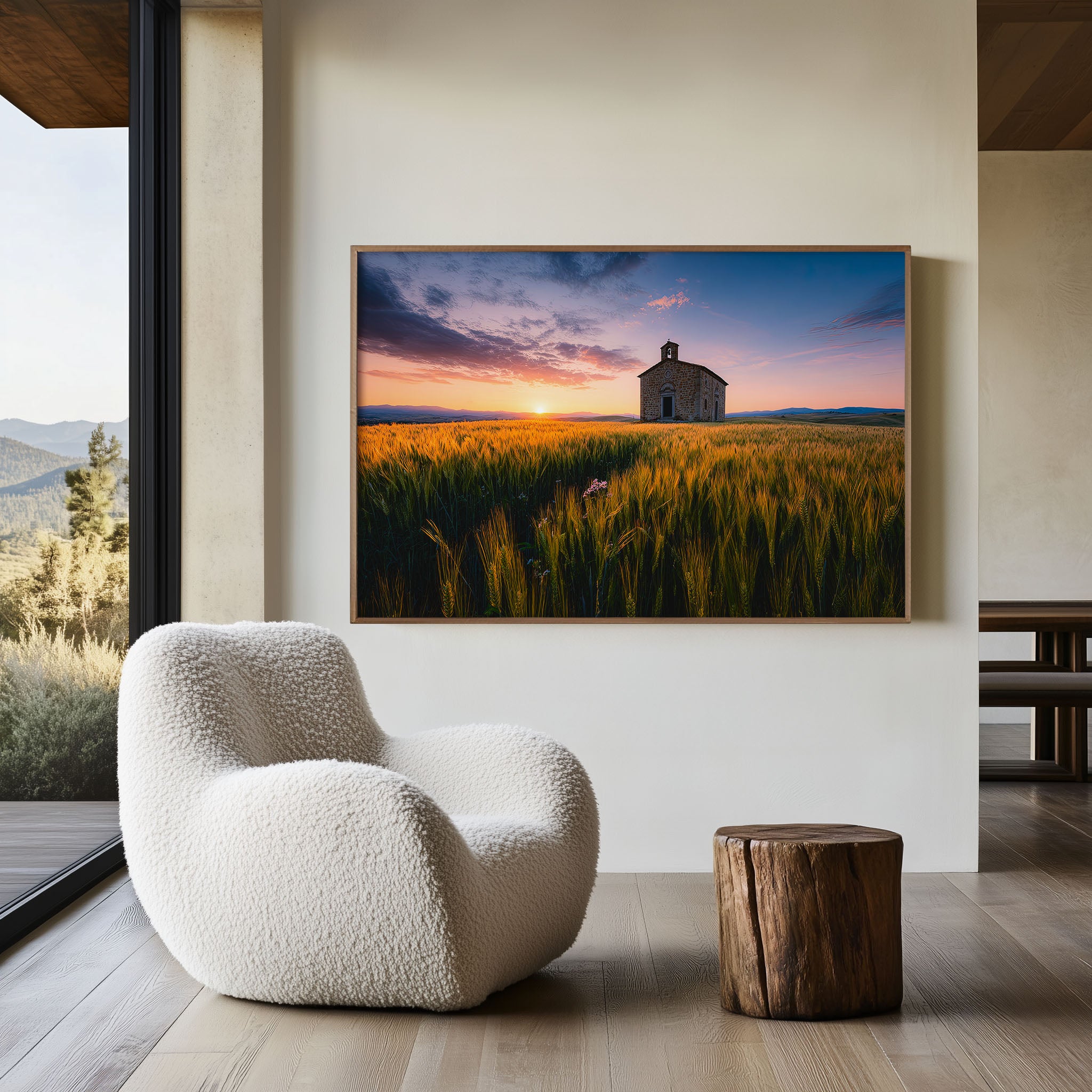 Val d'Orcia Golden Hour Chapel Print