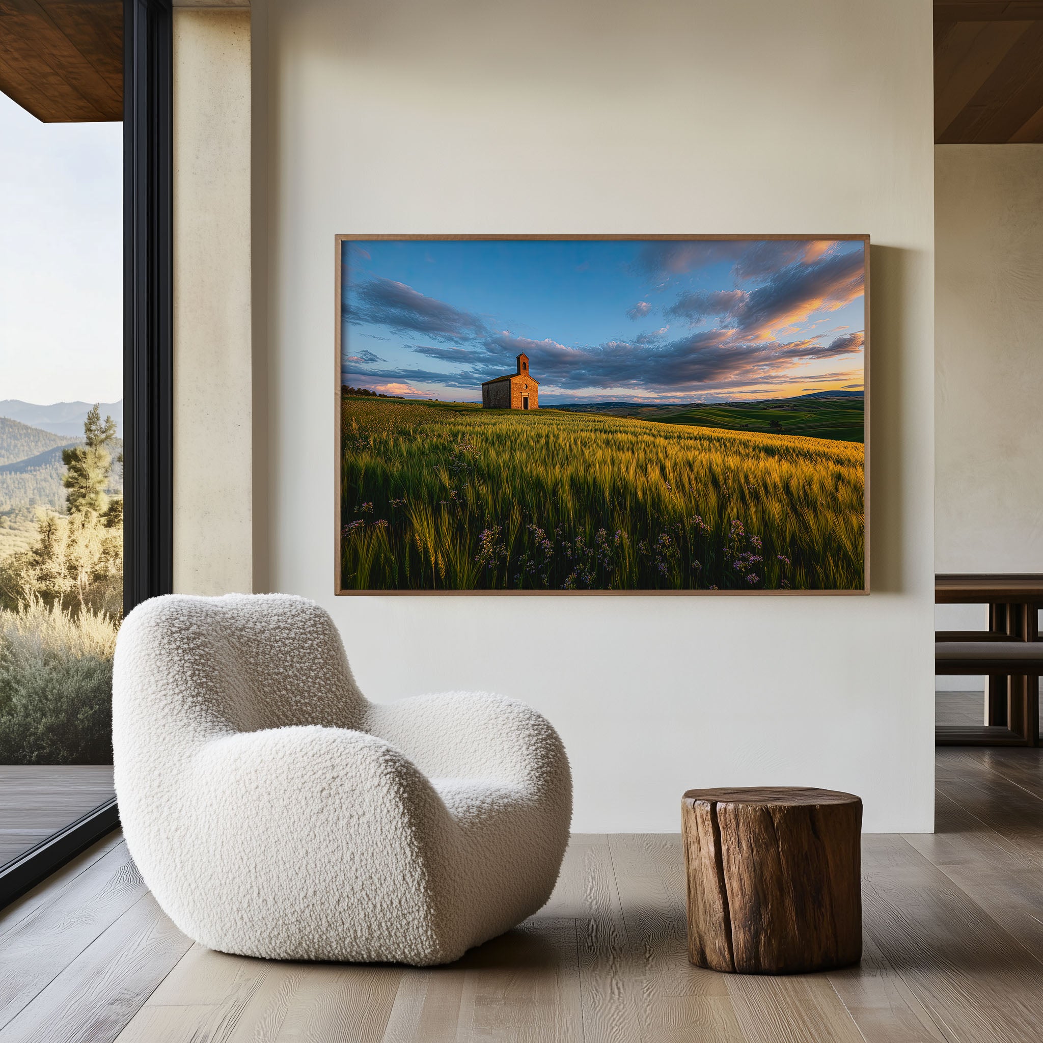 Val d'Orcia Golden Hour Chapel Print