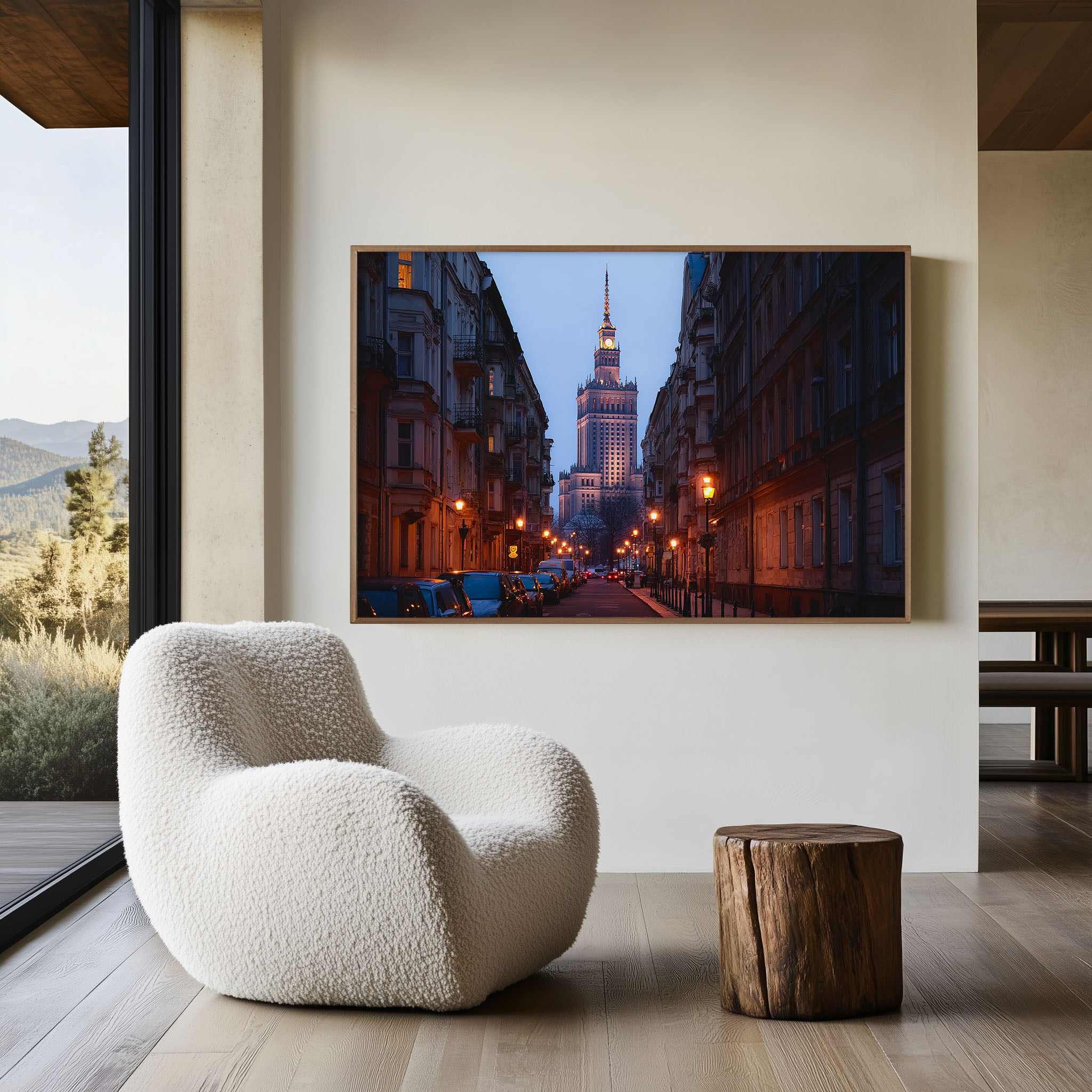 Warsaw Palace of Culture Skyline Wall Art Print – Poland Historic Cityscape