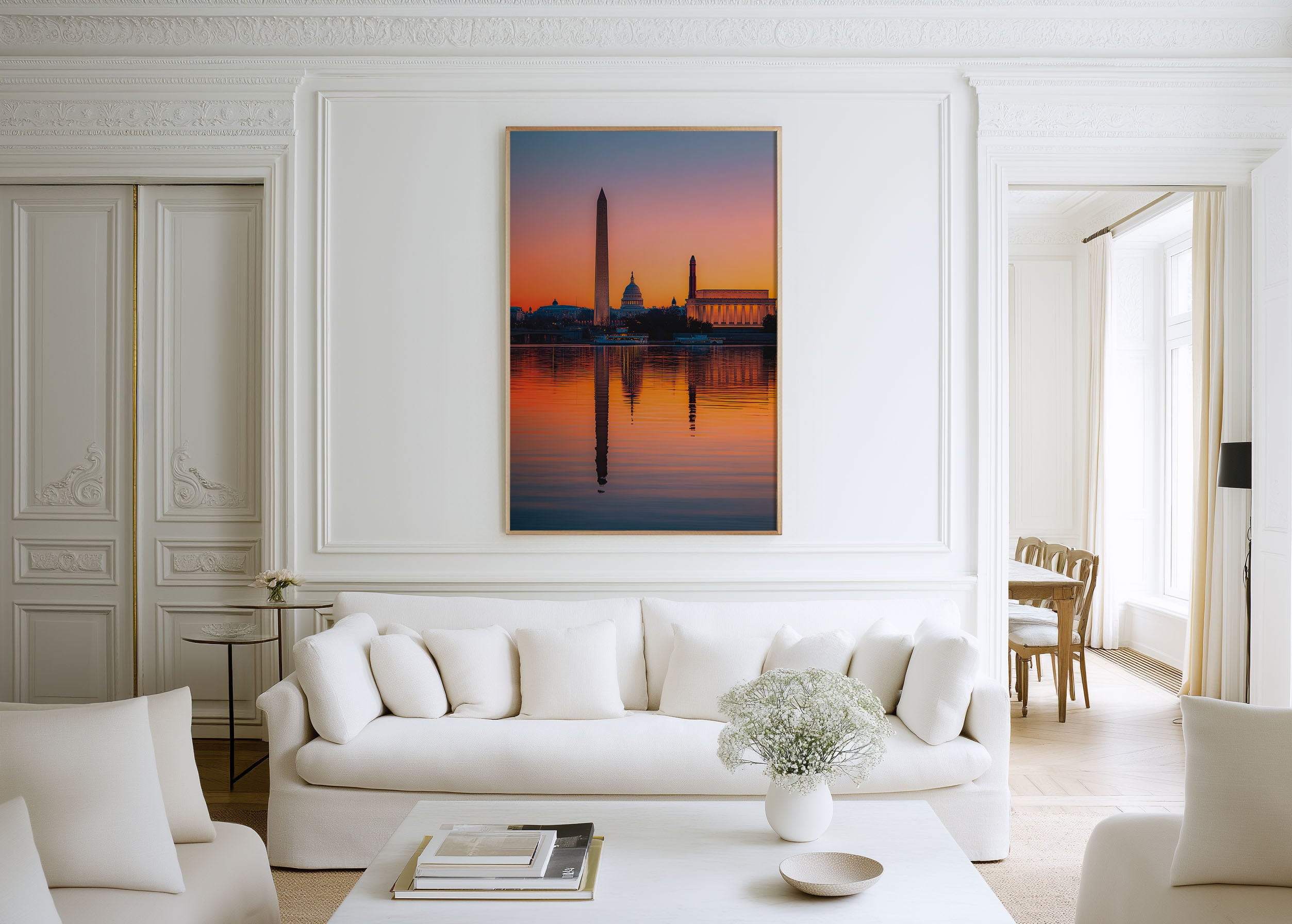 Washington D.C. Sunrise Wall Art | Washington Monument Lincoln Memorial Capitol Reflection Print | Travel Photography Poster