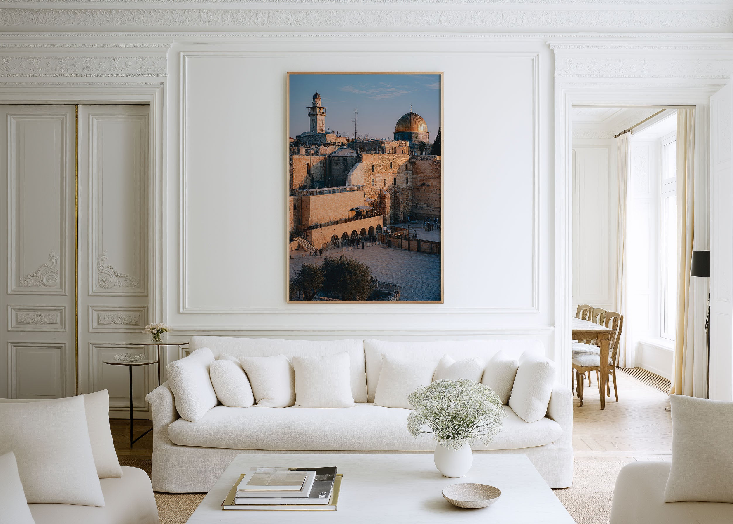 Western Wall Jerusalem Wall Art Print | Dome of the Rock Temple Mount Golden Hour Photography | Holy Land Travel Poster | Sacred Spiritual Home Decor