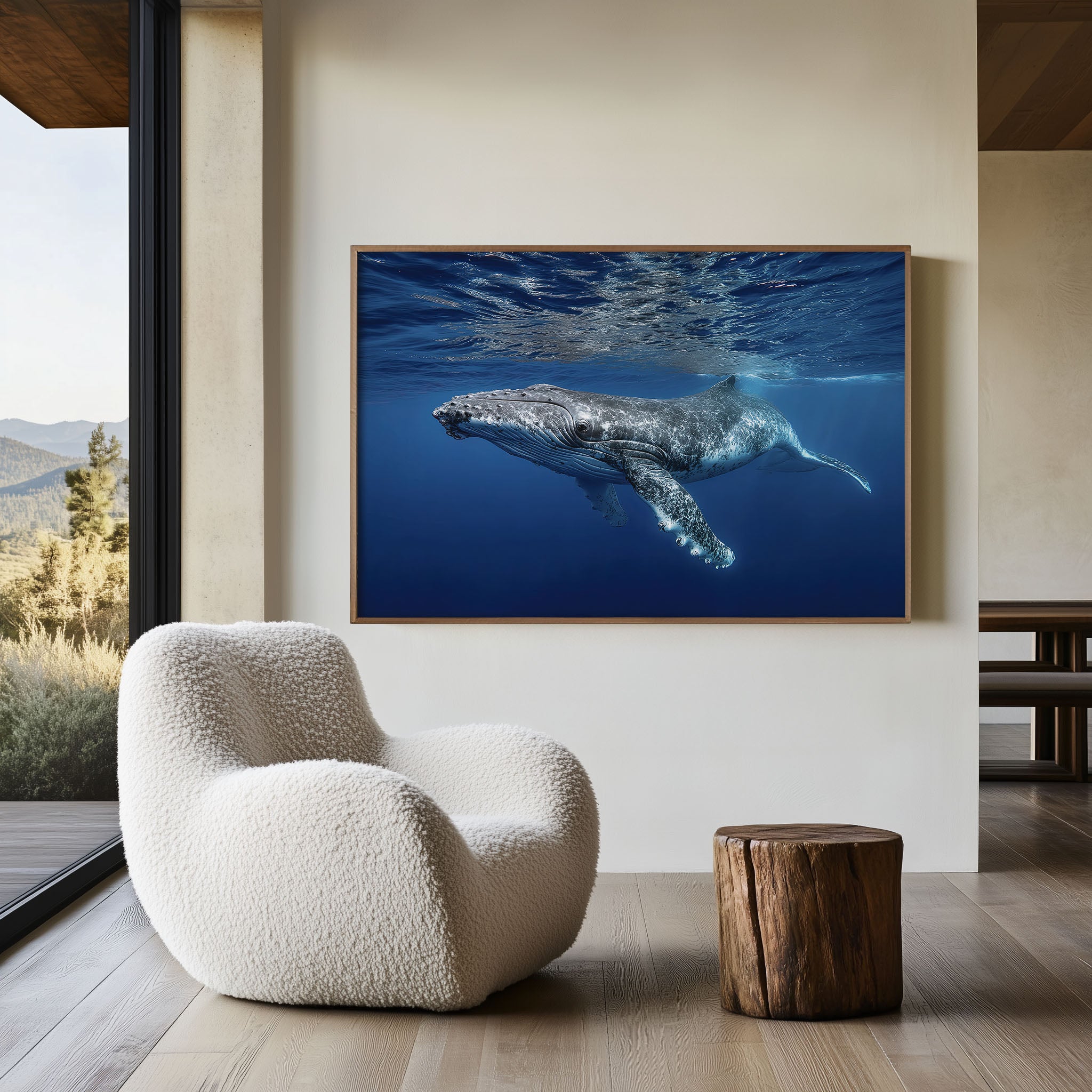 Whale Wall Art Print – Underwater Ocean Photography Canvas