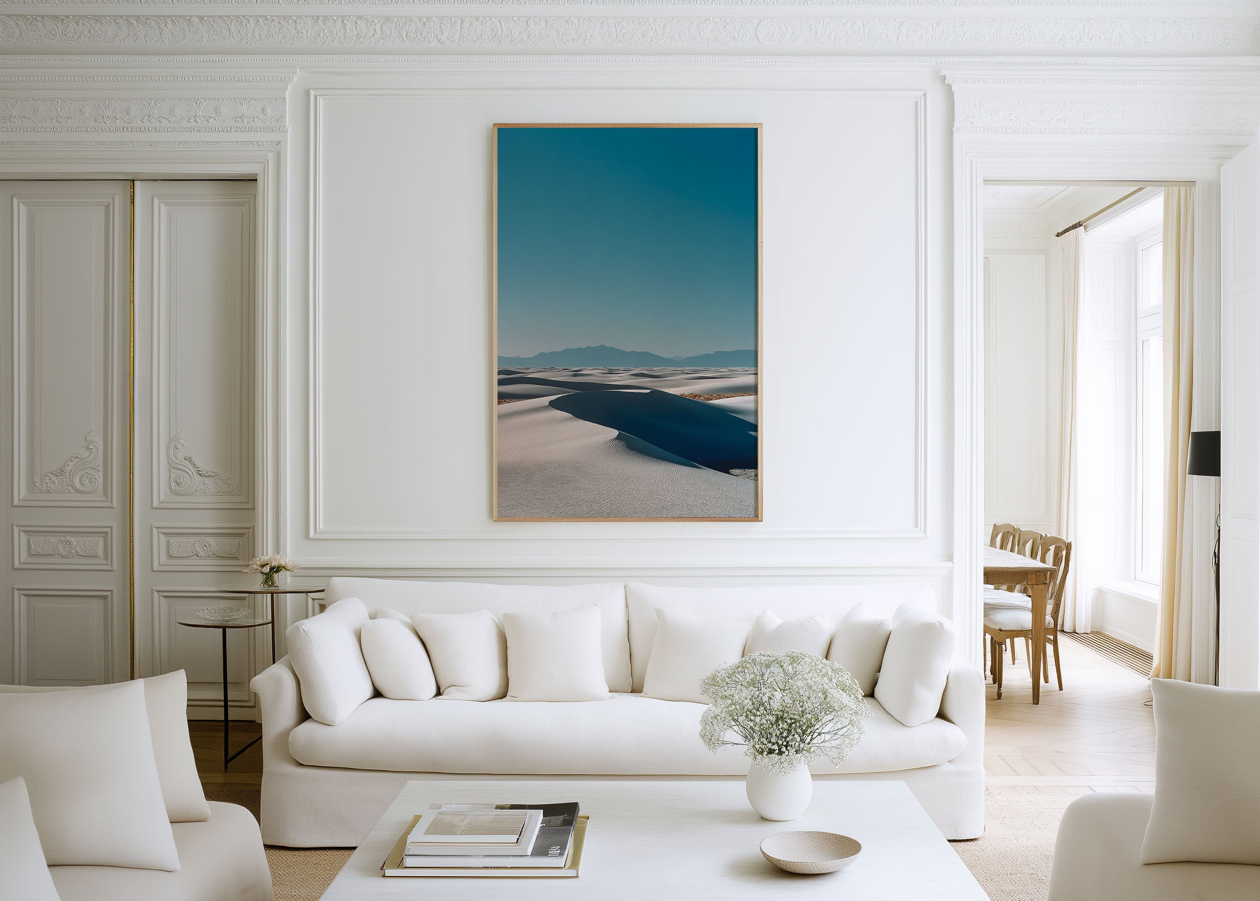 White Sands Desert Dunes Wall Art | Minimal Landscape Neutral Print