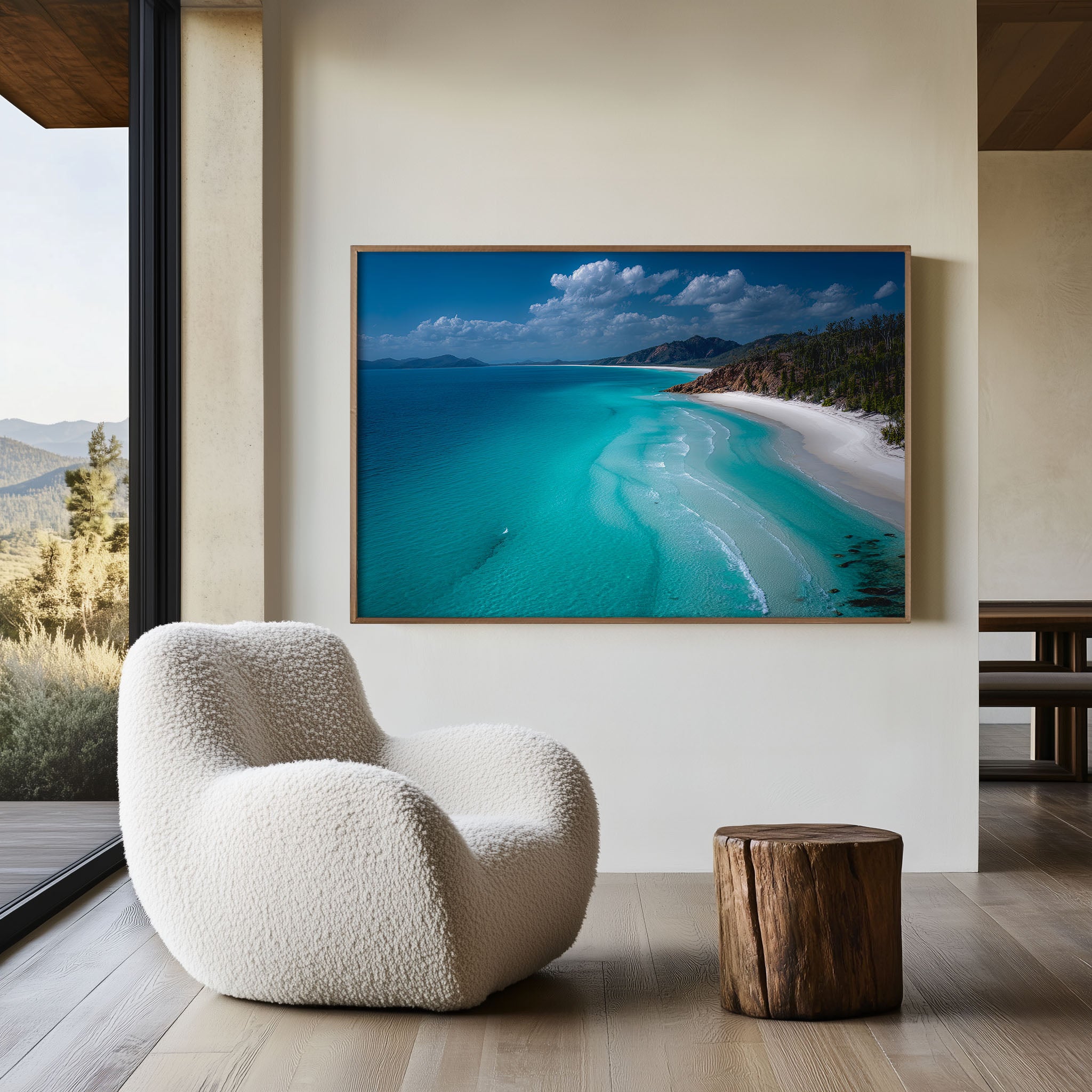 Whitehaven Beach Aerial Wall Art Print – Whitsundays Turquoise Ocean