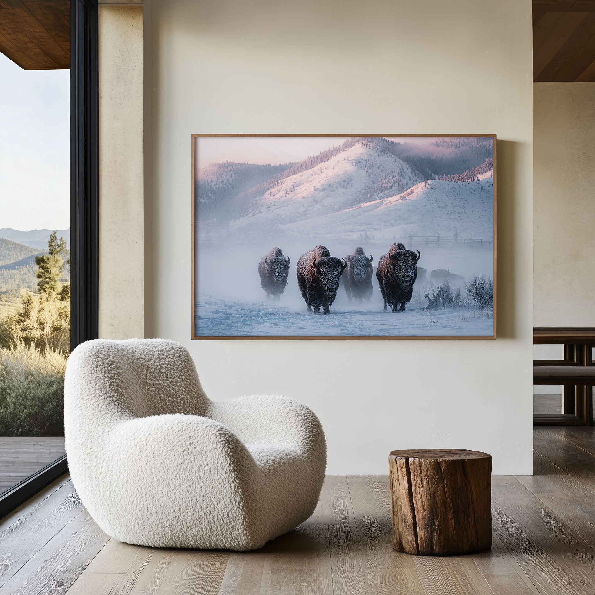 Winter Titans – Yellowstone Bison Wall Art Print