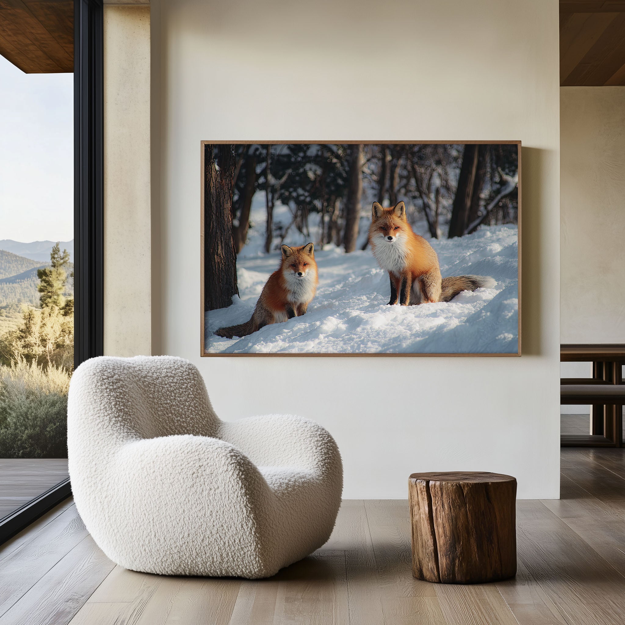 Winter Whispers – Hokkaido Red Foxes Wall Art Print