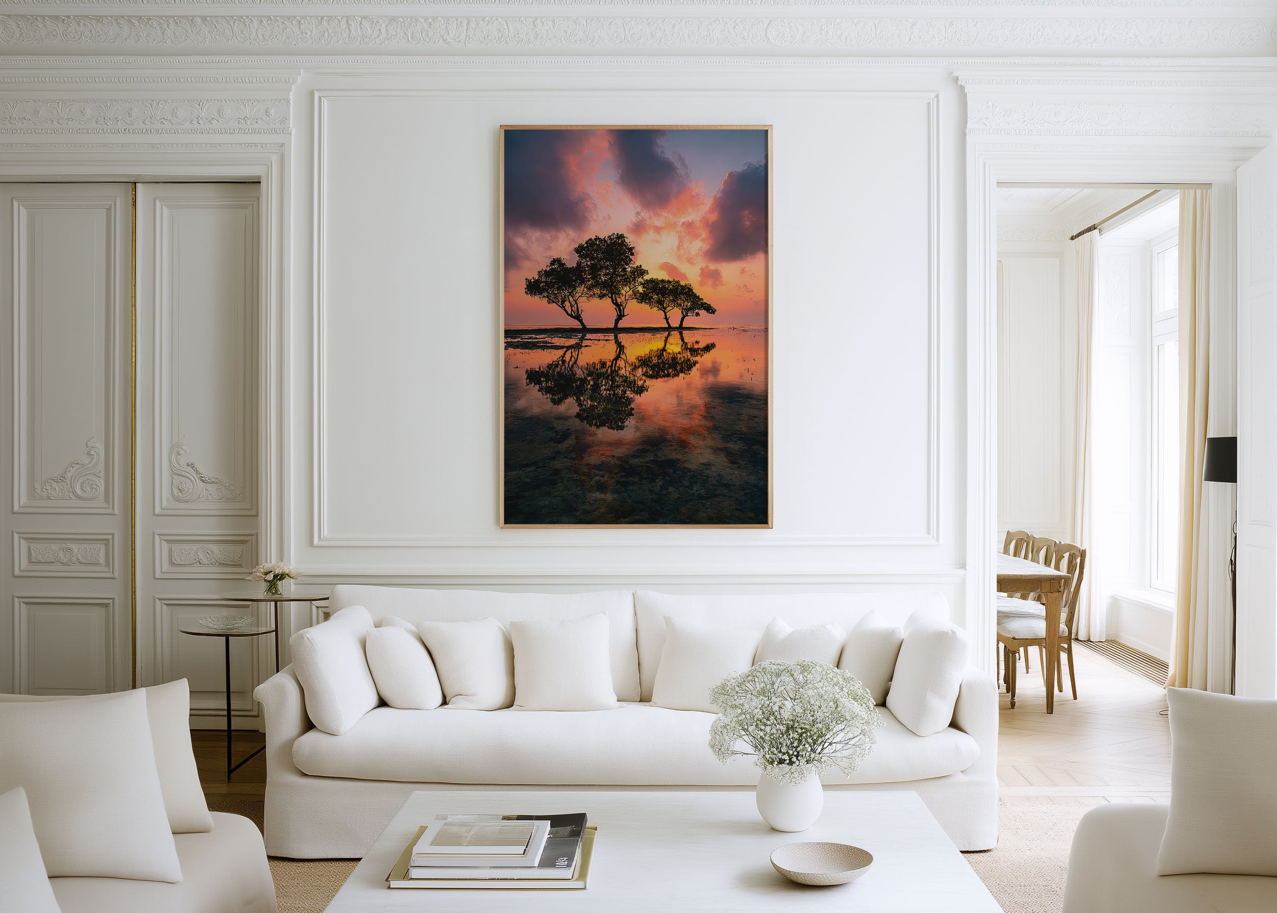 Yala Beach Sunset Wall Art Print | Sri Lanka Tropical Photography | Mangrove Tree Reflection Poster