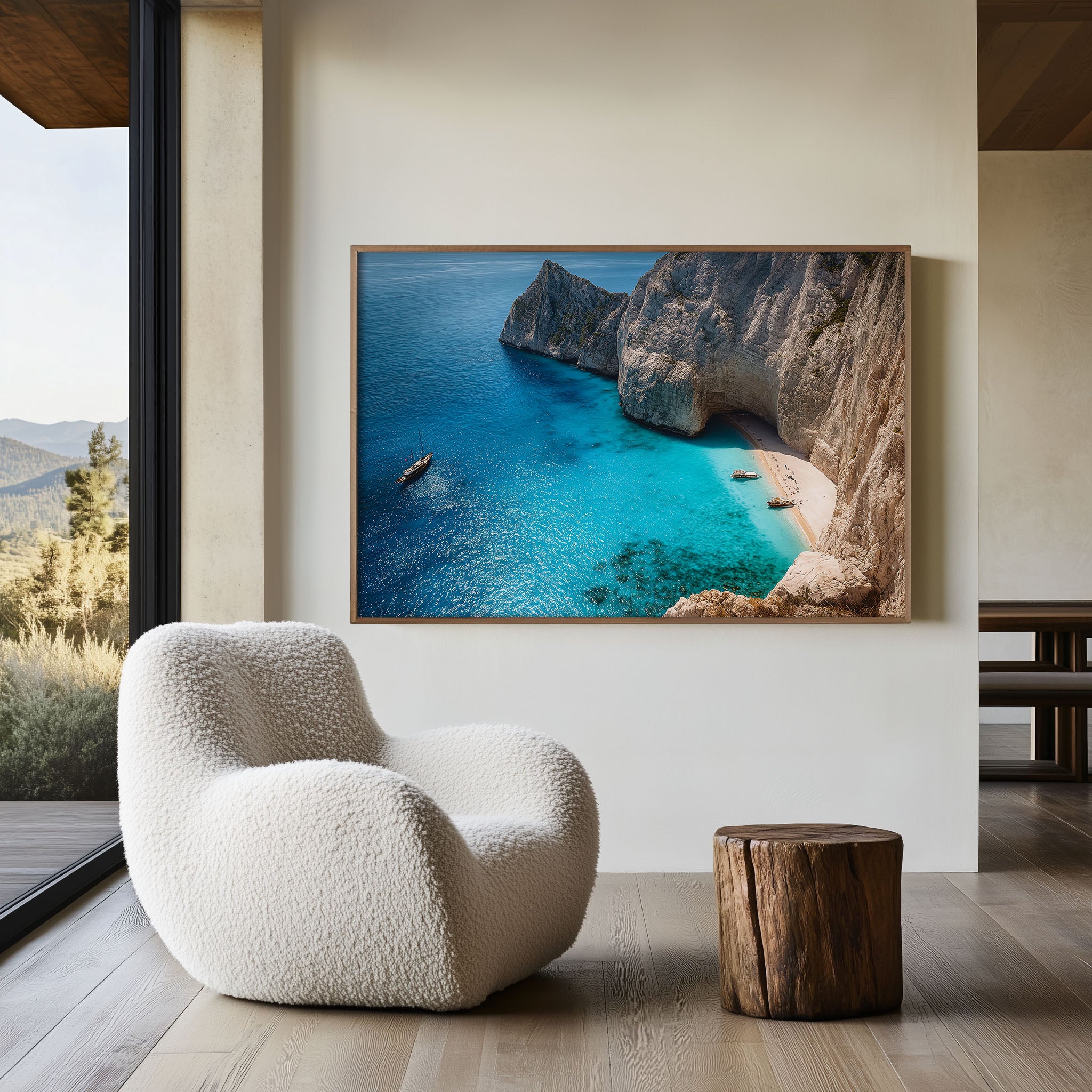 Zakynthos Shipwreck Beach Print – Turquoise Greece Wall Art