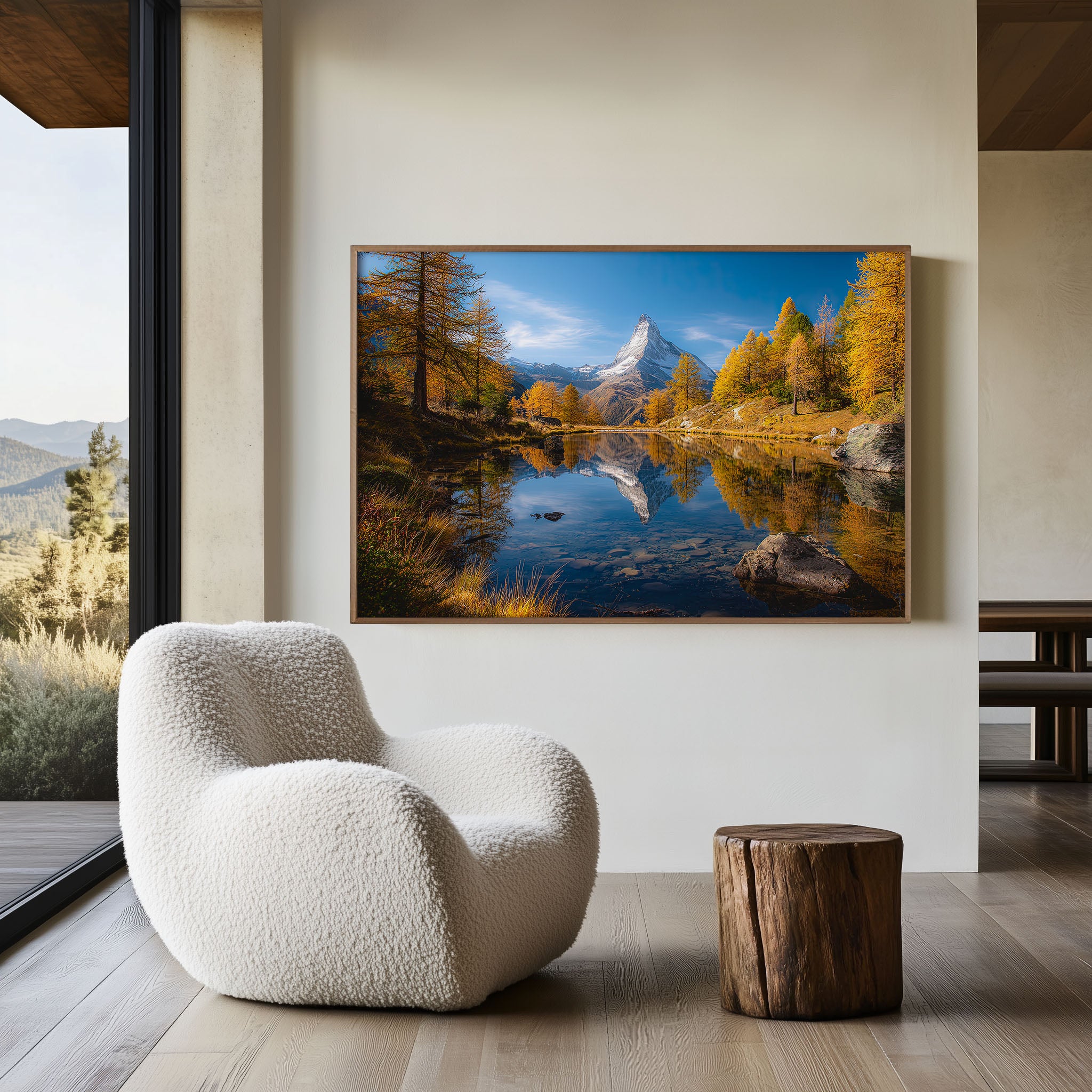 Zermatt Alpine Reflection Print – Swiss Mountain Wall Art