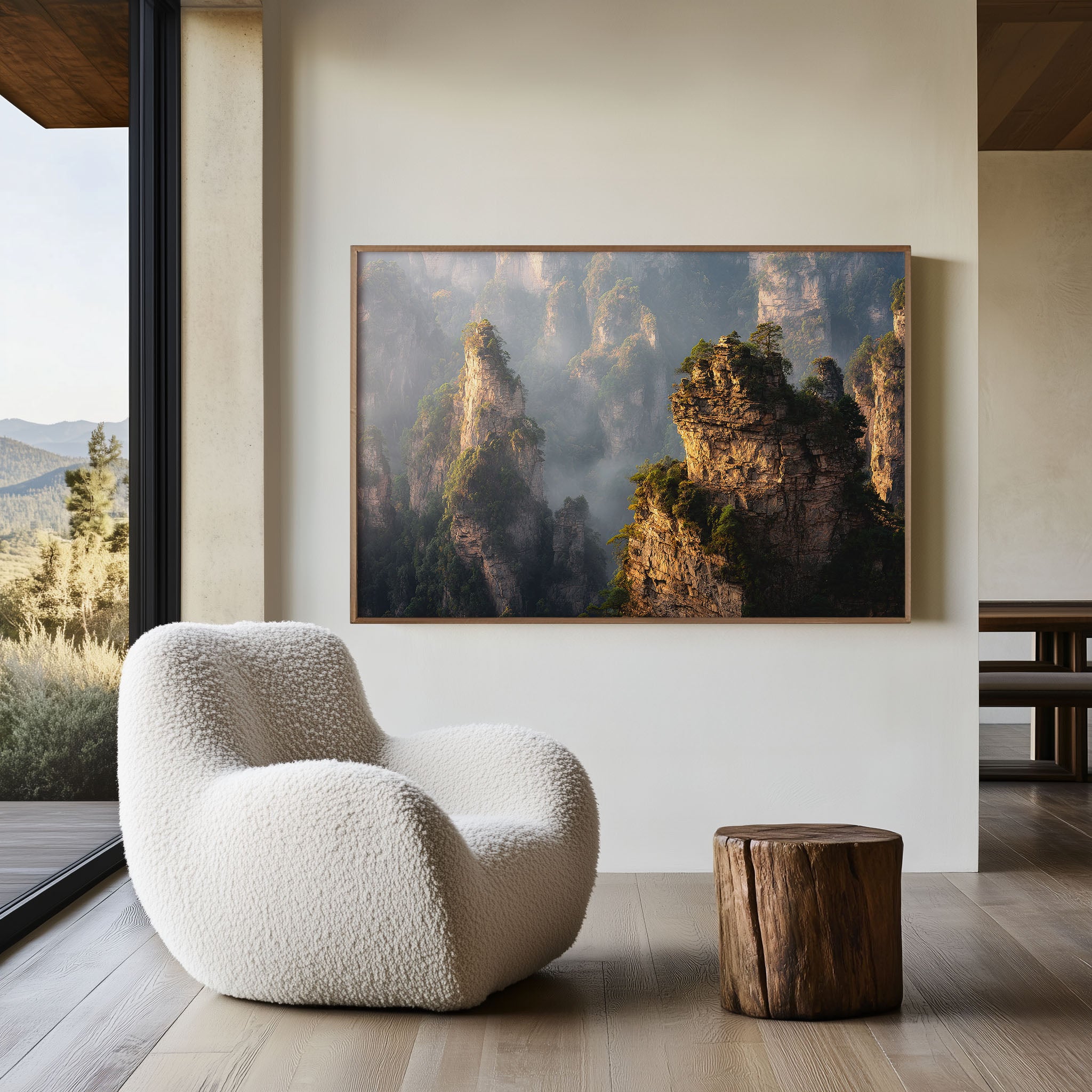 Zhangjiajie Avatar Mountains Wall Art – China Floating Pillar Mountain Landscape Print, Dramatic Nature Decor