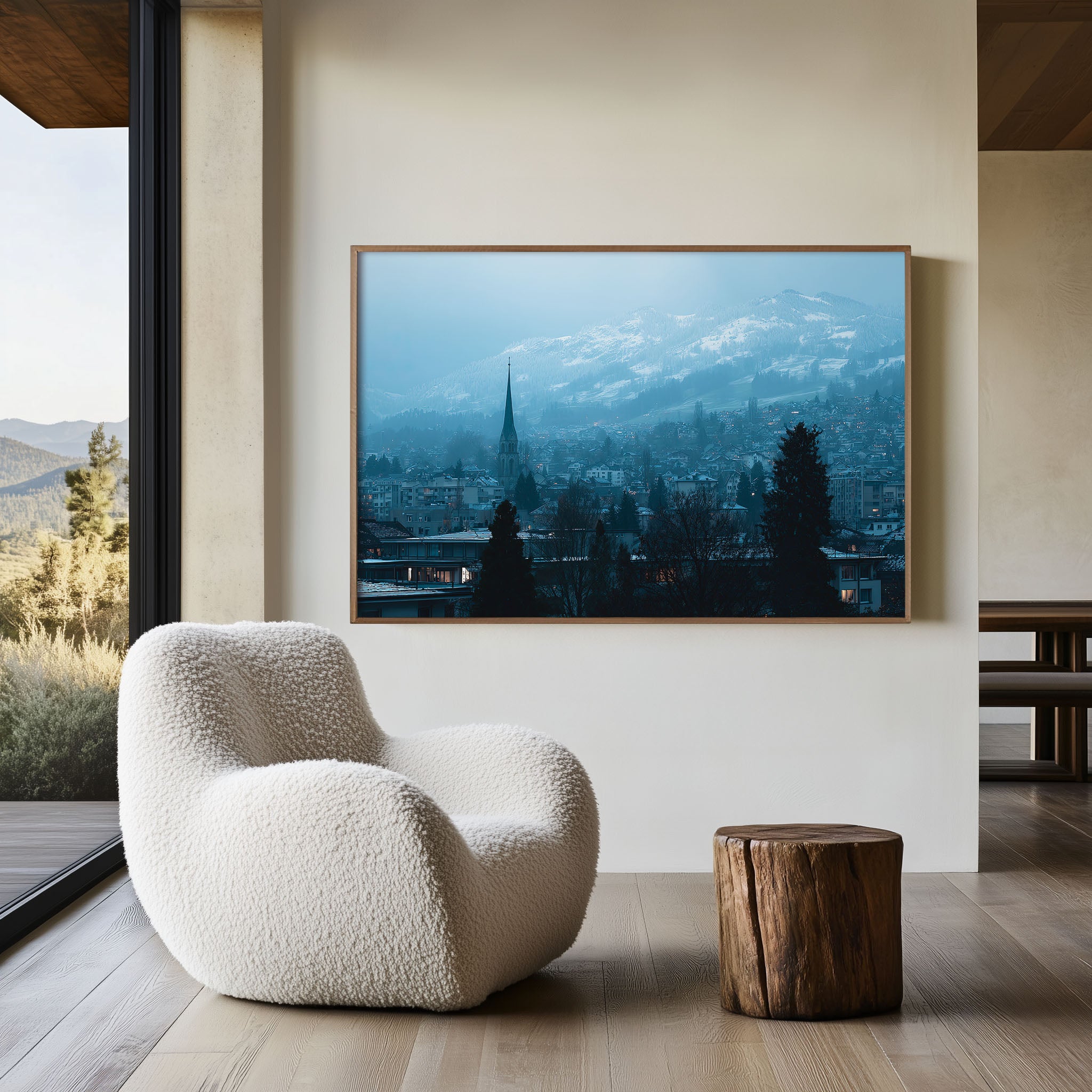 Zurich Switzerland Skyline Wall Art Print – Alpine Mountain Cityscape