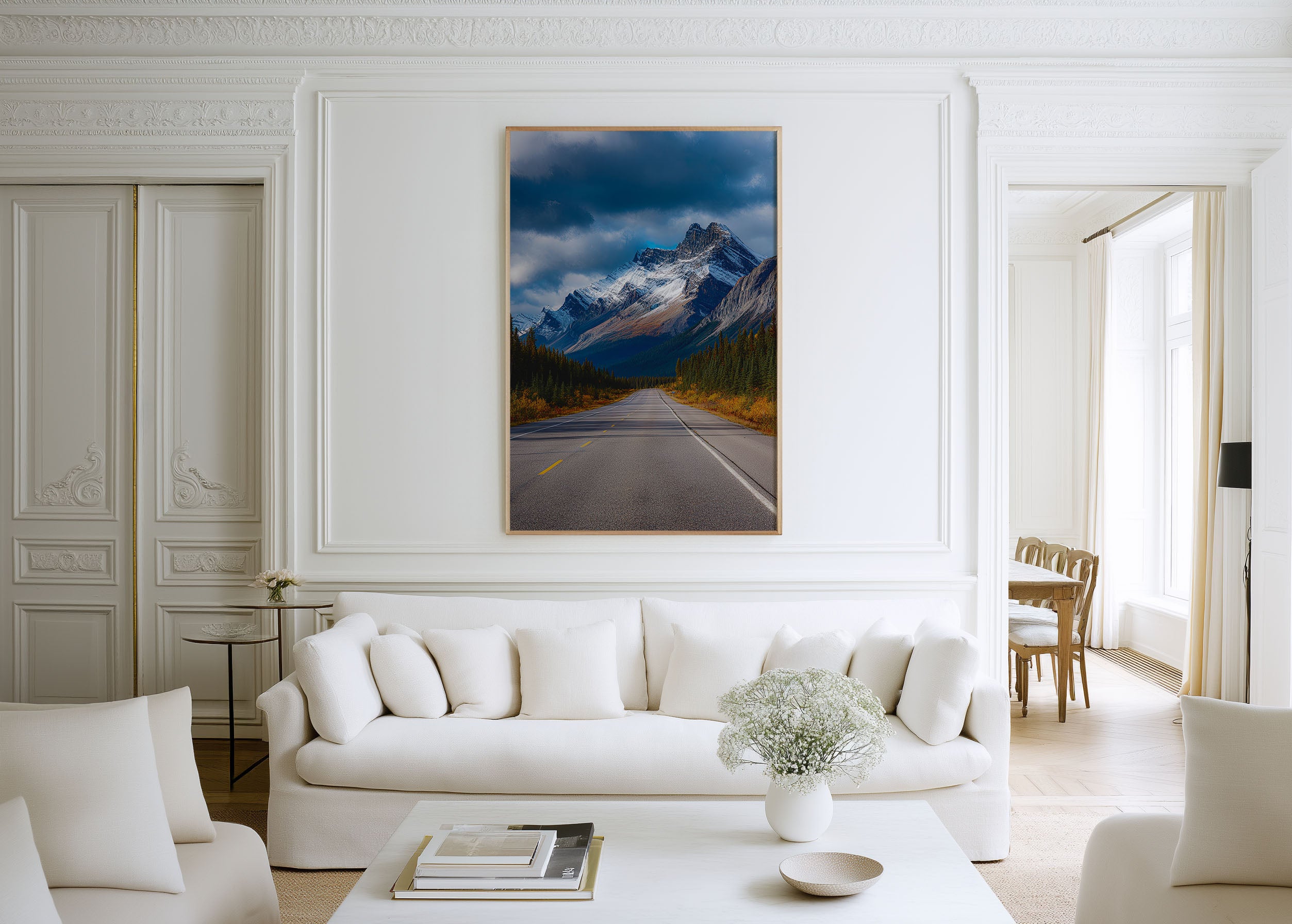 Icefields Parkway Banff Print | Canadian Rockies Highway Wall Art | Alberta Mountain Road Autumn Storm Landscape Photography Poster