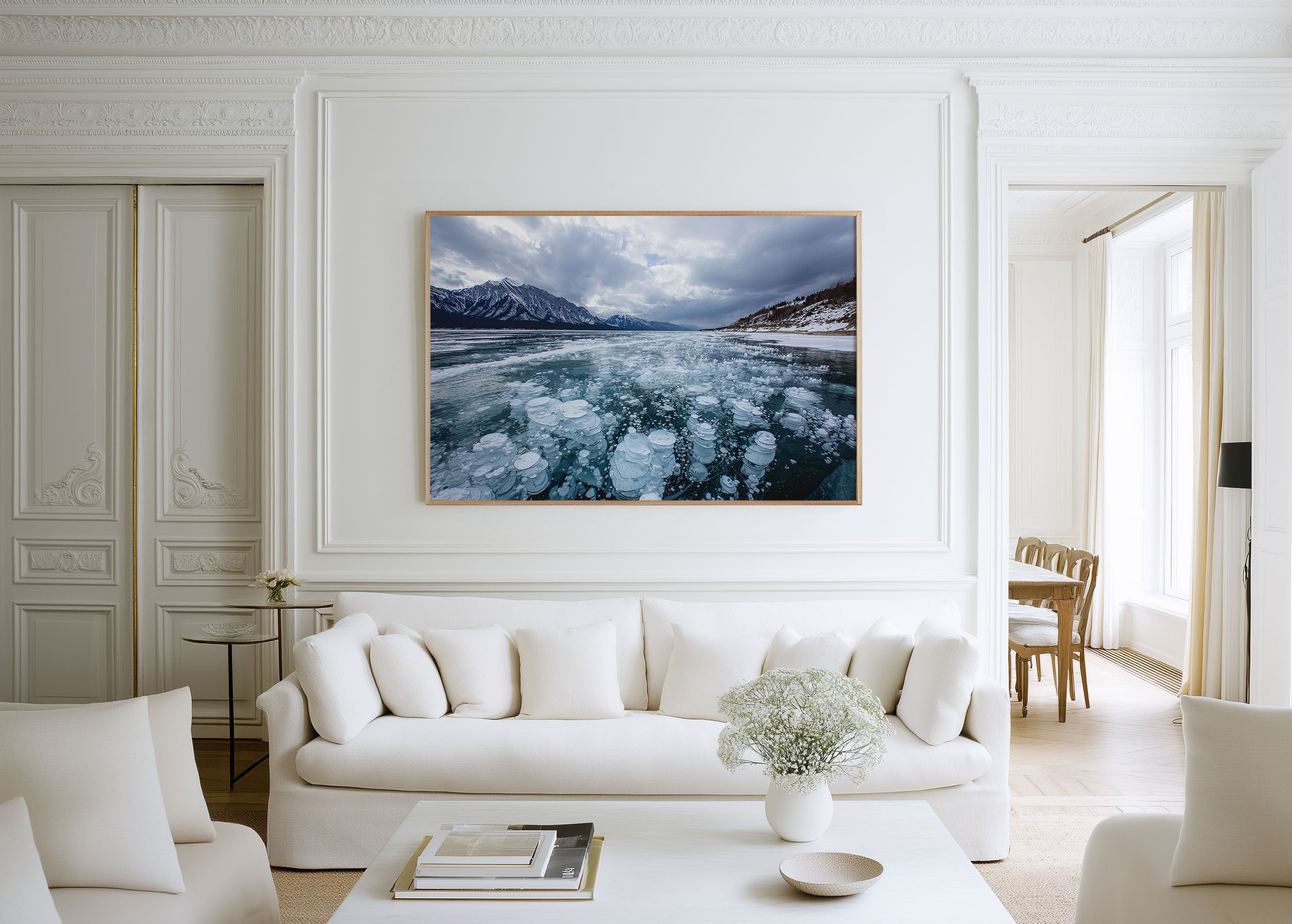 Abraham Lake Ice Bubbles Wall Art Print – Alberta Canada Winter