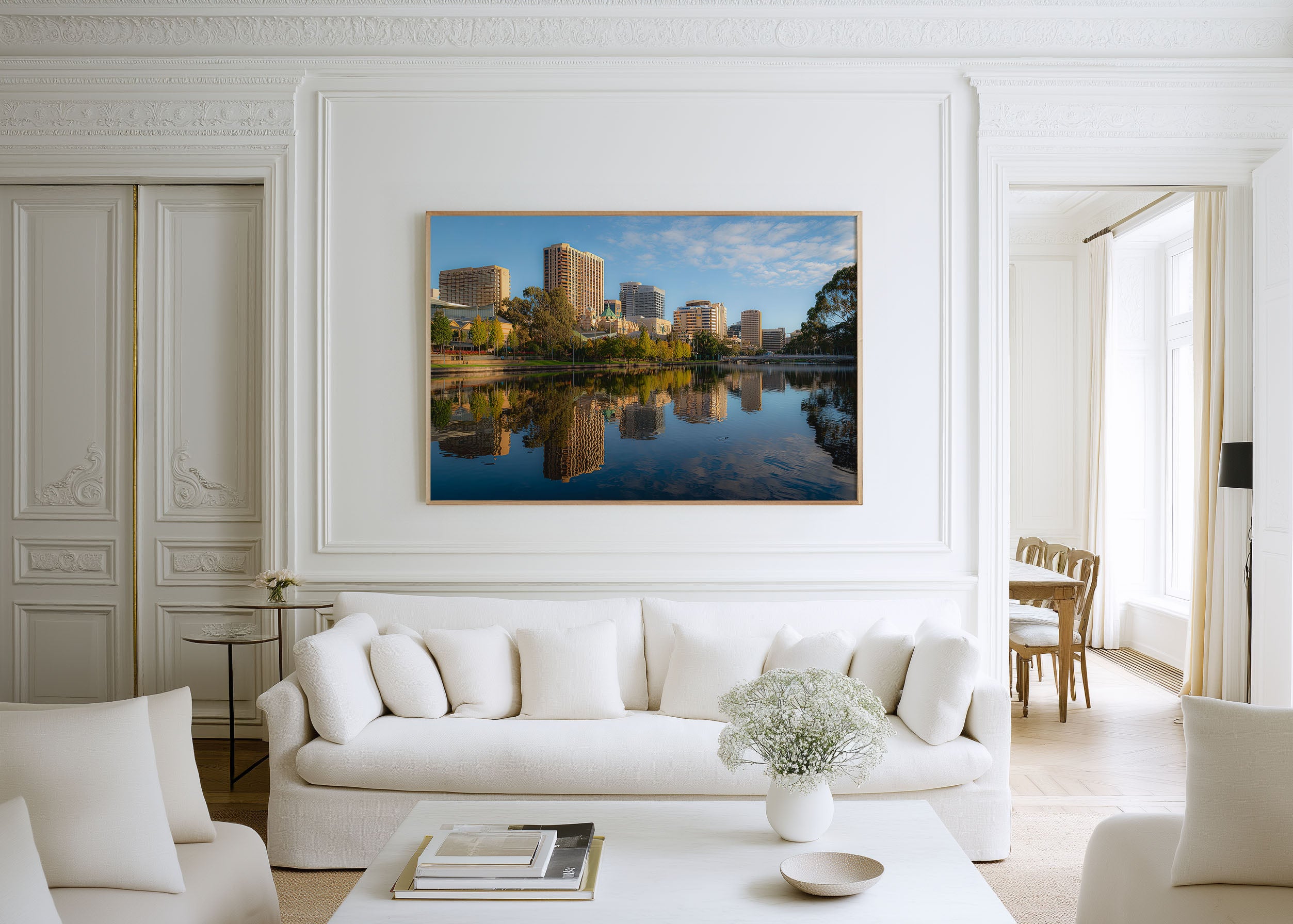 Adelaide Skyline Wall Art Print – River Reflection Cityscape Australia