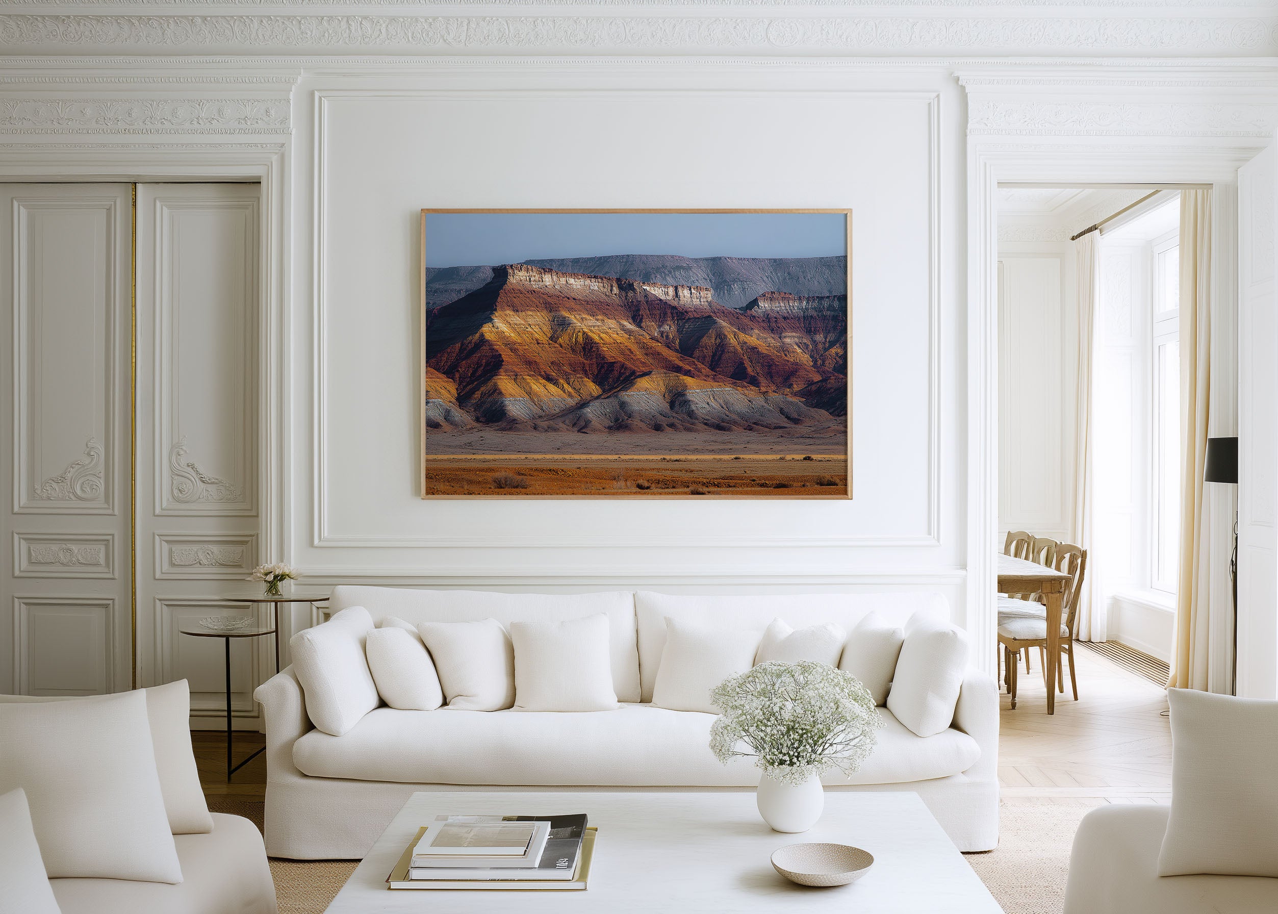 Aktau Mountains Colorful Desert Wall Art Print – Kazakhstan Canyon Landscape